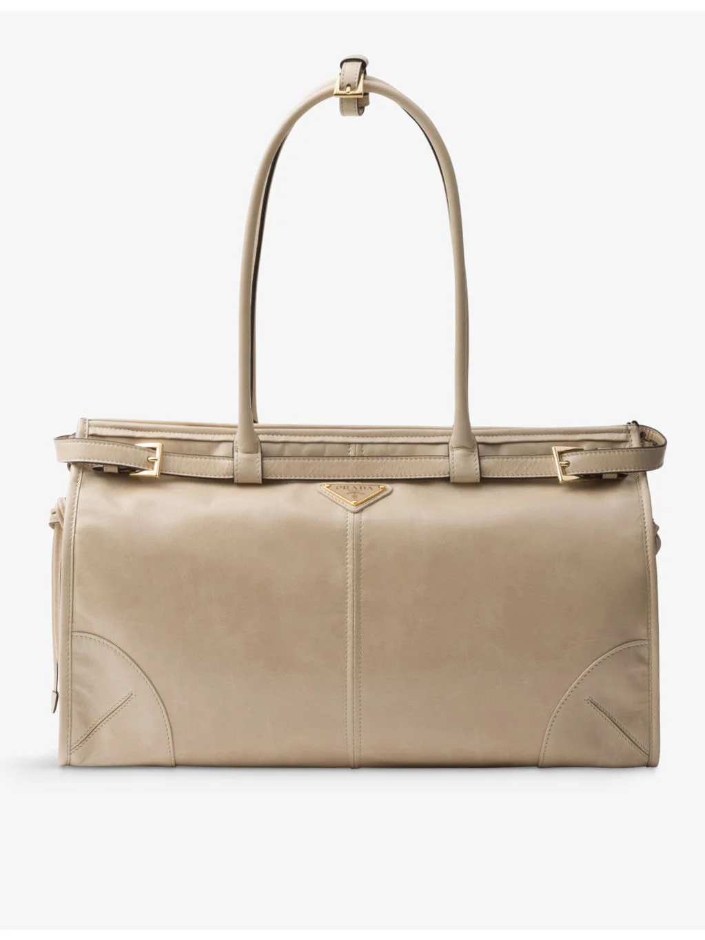 Logo-plaque large leather top-handle bag - 1