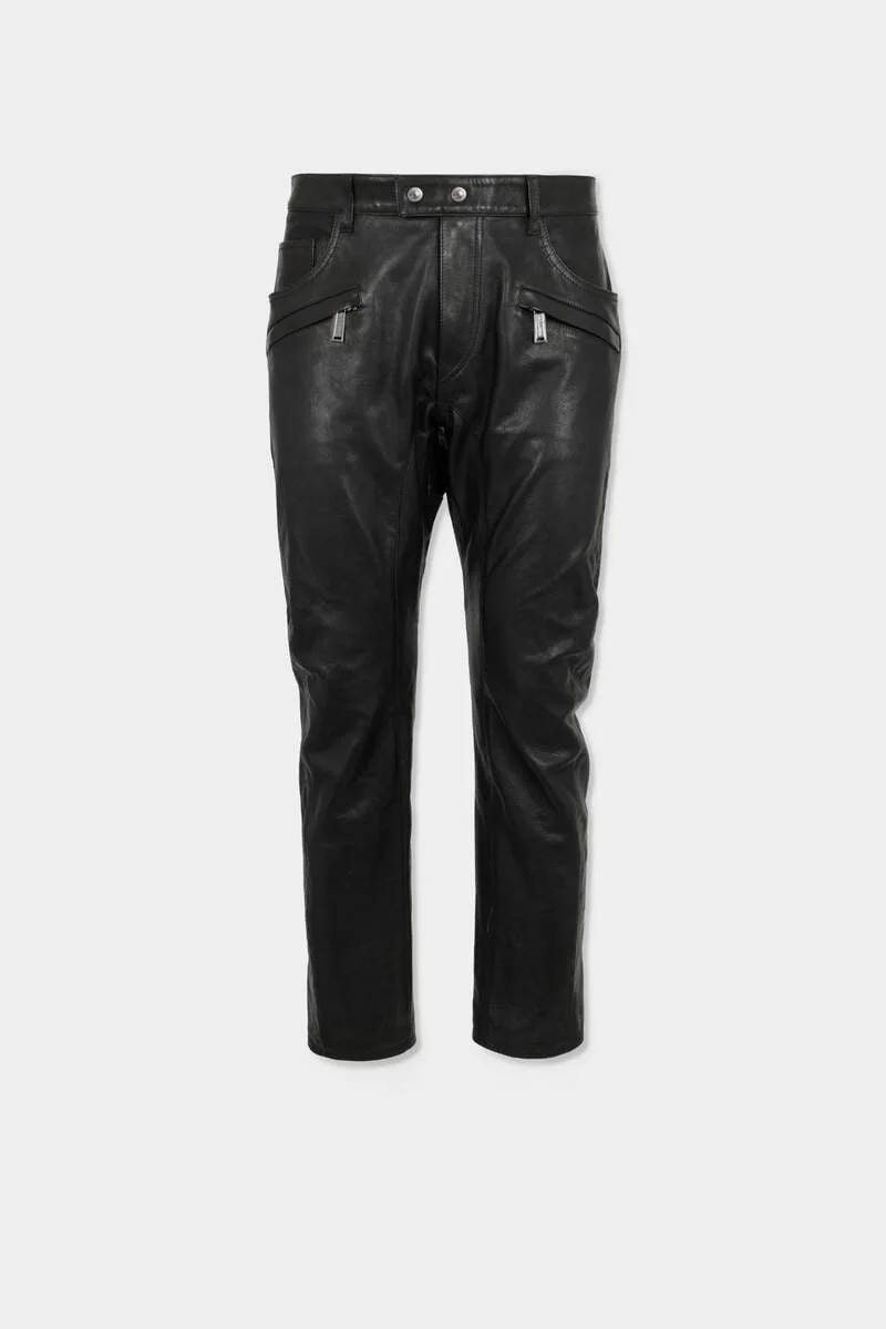 LEATHER BIKER PANT - 1