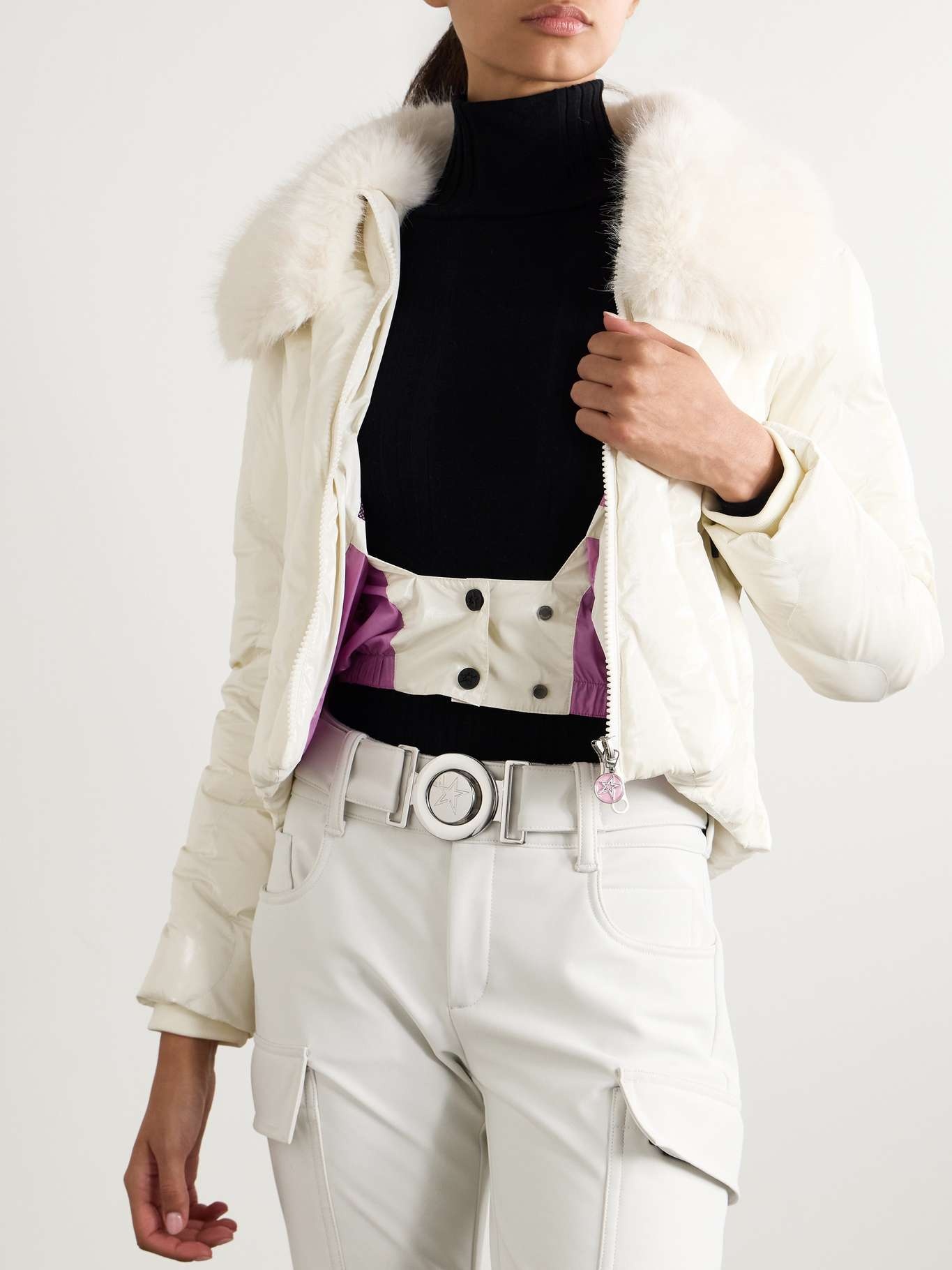 Carving Air shearling-trimmed quilted glossed-shell ski jacket - 3