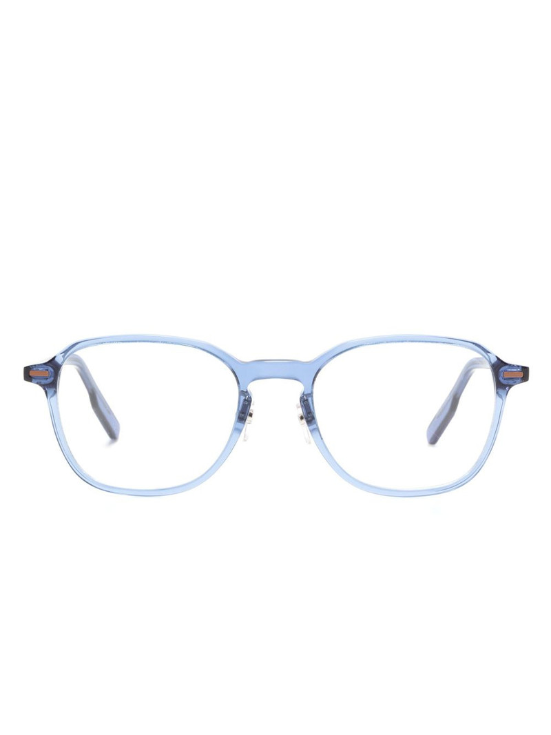 transparent square-frame glasses 1
