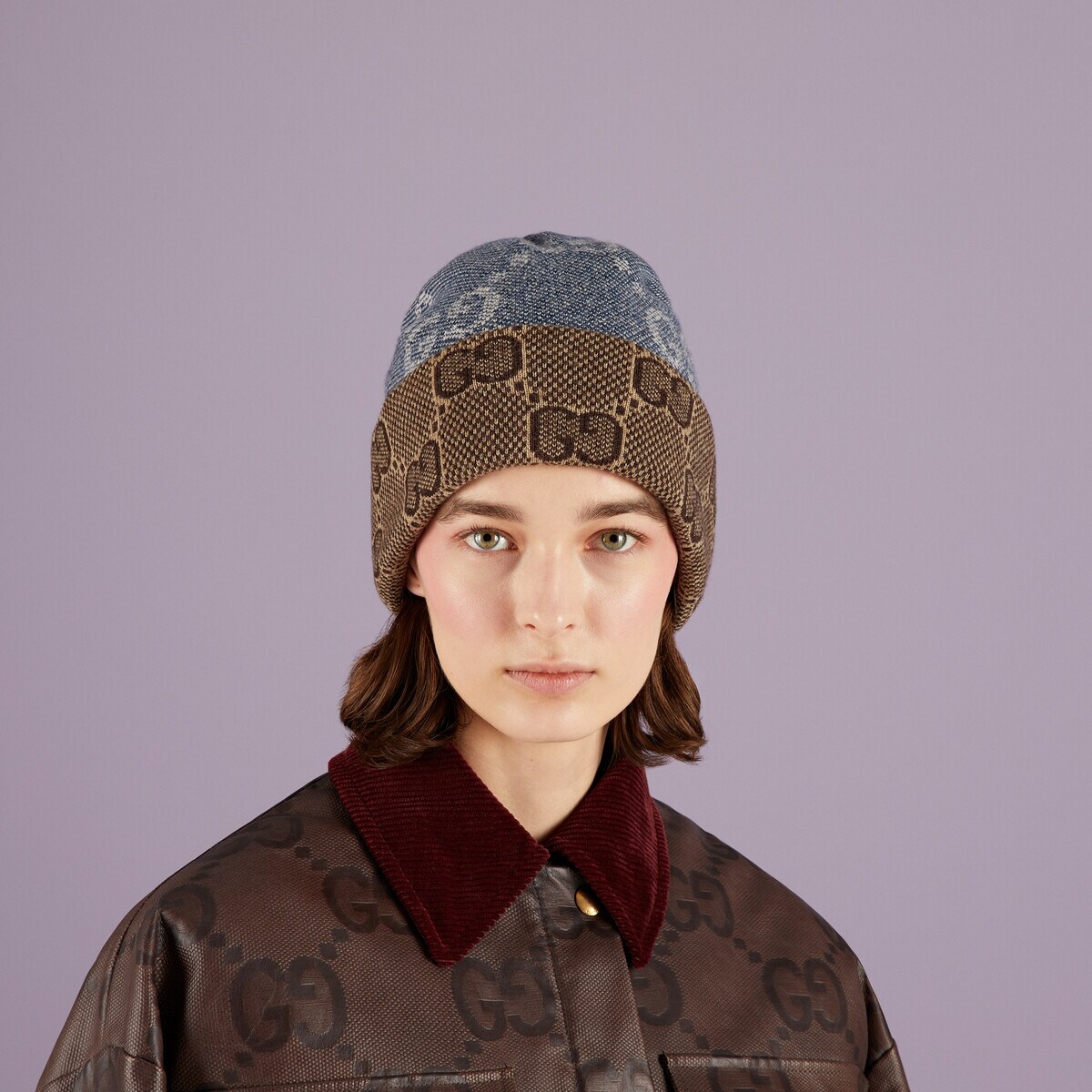 Reversible GG wool hat - 5