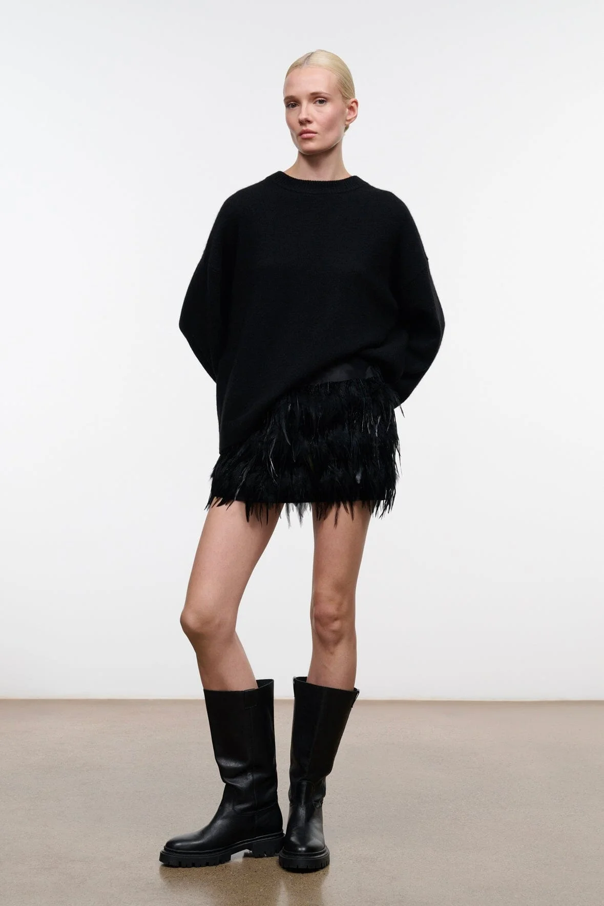 STAUD MOXIE SKIRT BLACK - 1