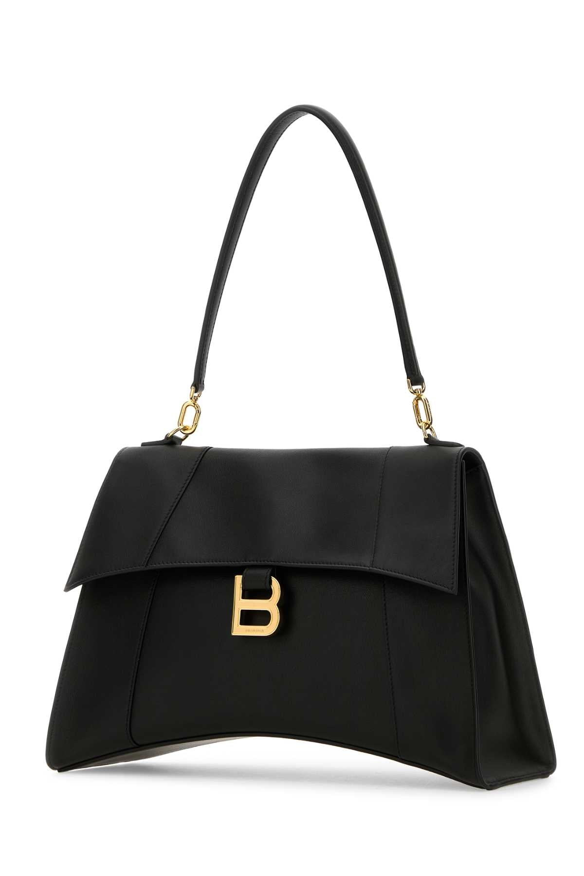 Balenciaga Women Black Leather Hourglass Shoulder Bag - 2