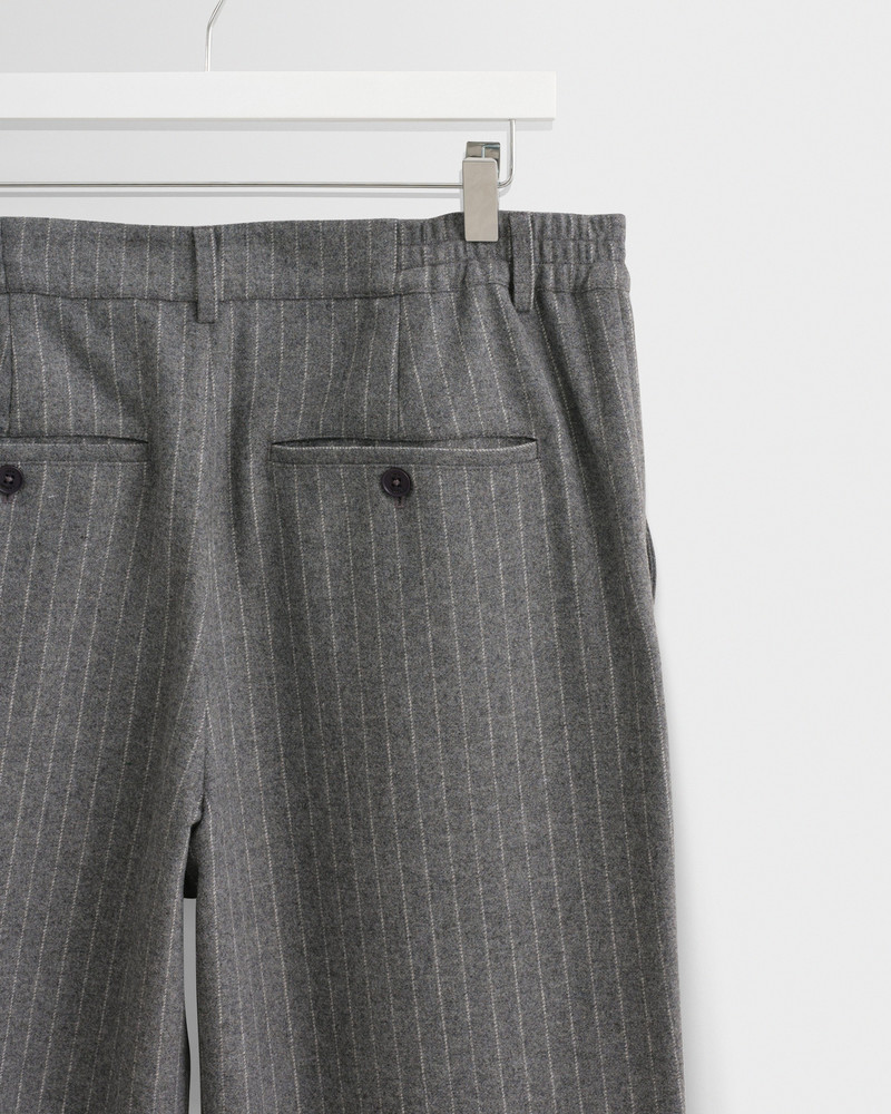 Malham - Charcoal Grey Pinstripe Wool Trousers 9