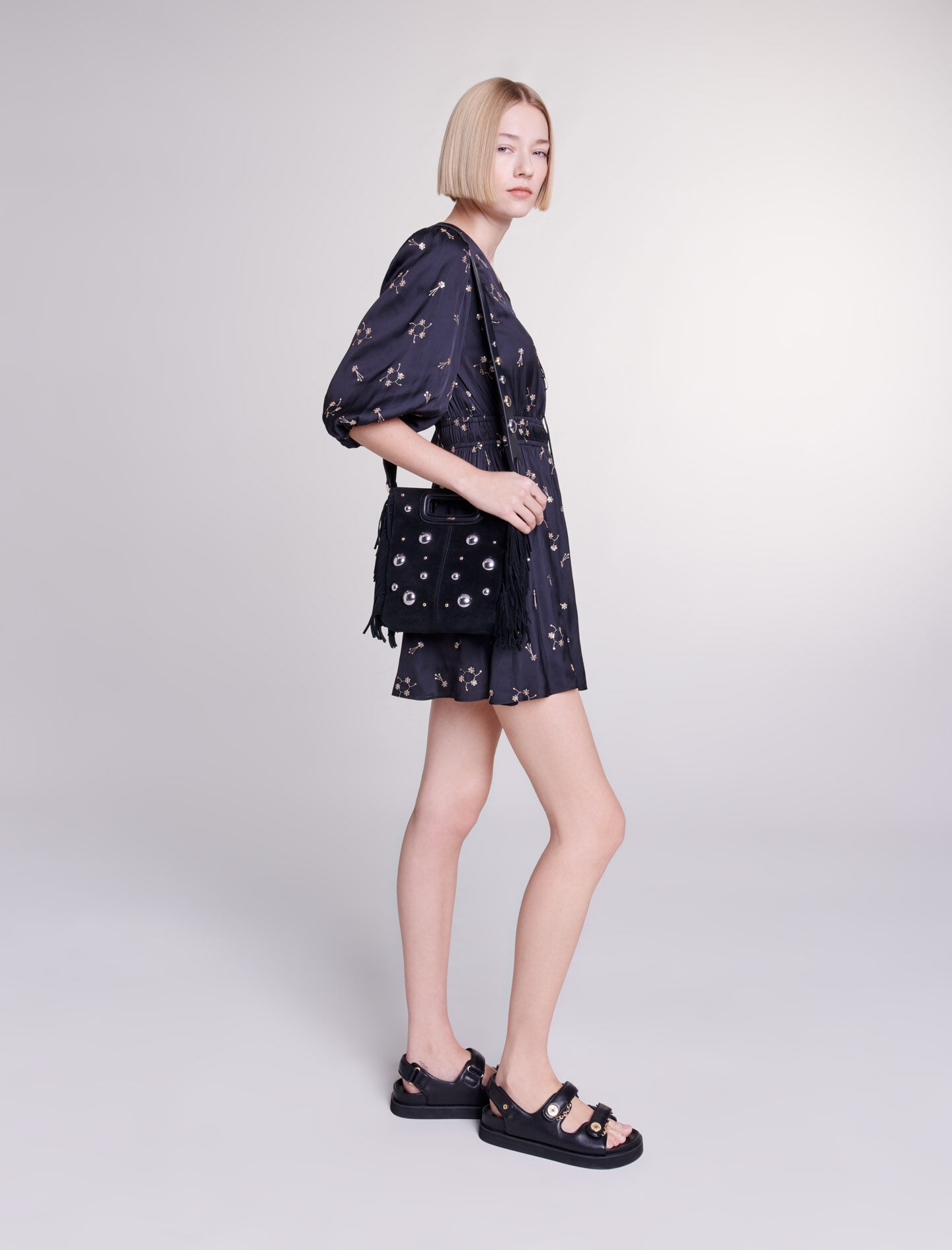 Short sequin-embroidered dress - 4