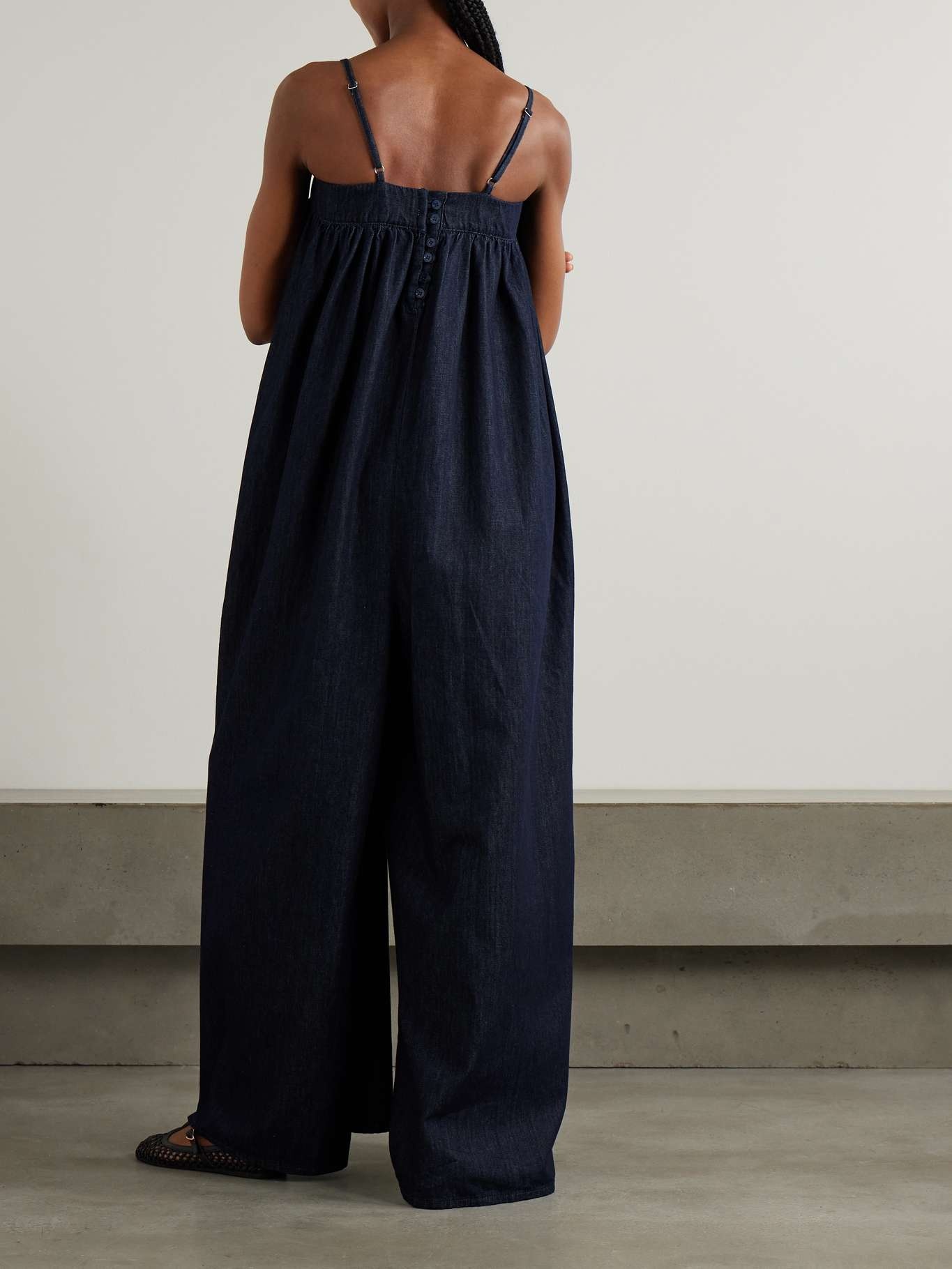 Maude oversized gathered denim jumpsuit - 3