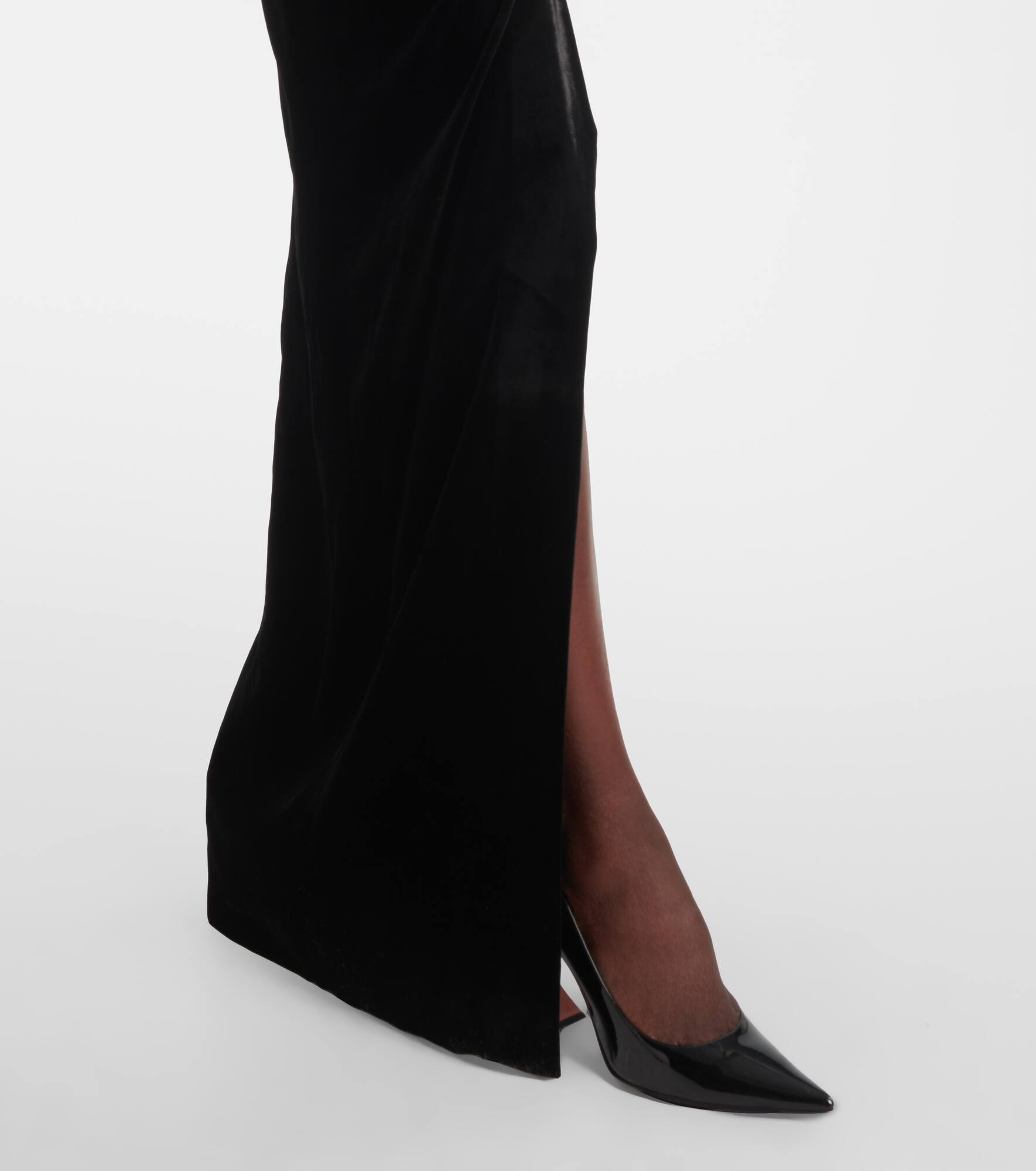 Lace and velvet gown - 5