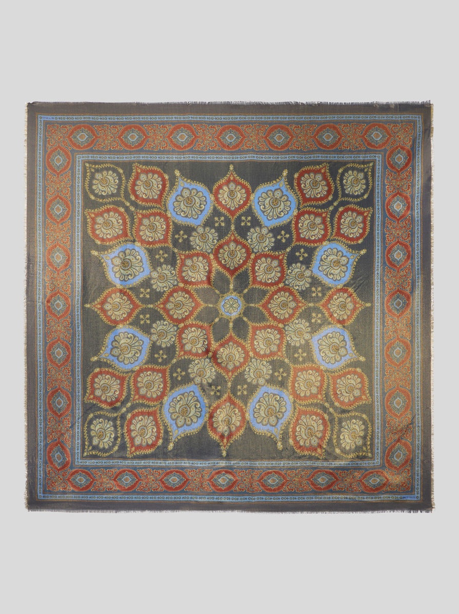 PRINTED CASHMERE AND SILK SHAWL - 1