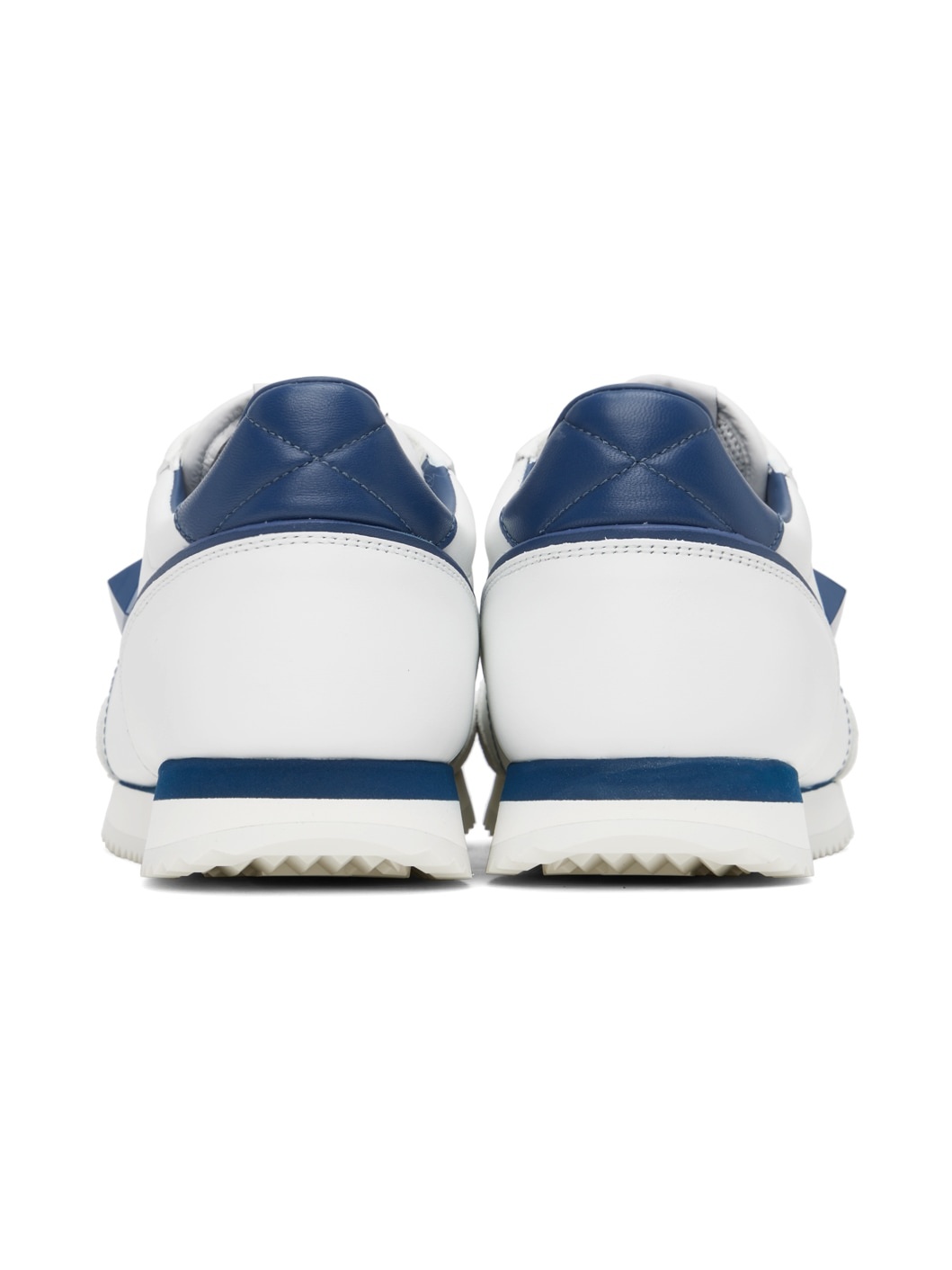 White & Blue Stud Around Sneakers - 2