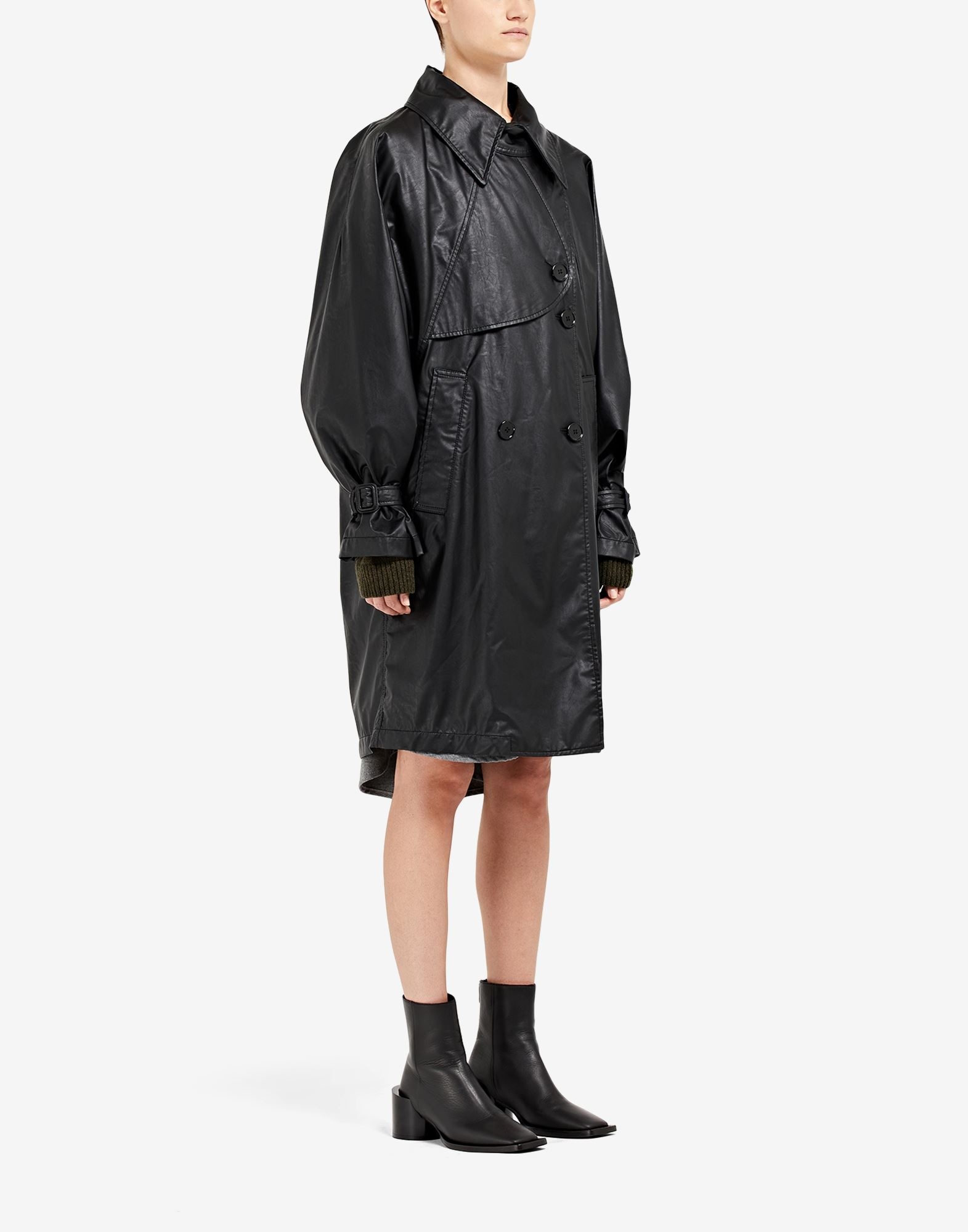 Faux leather trench coat - 3