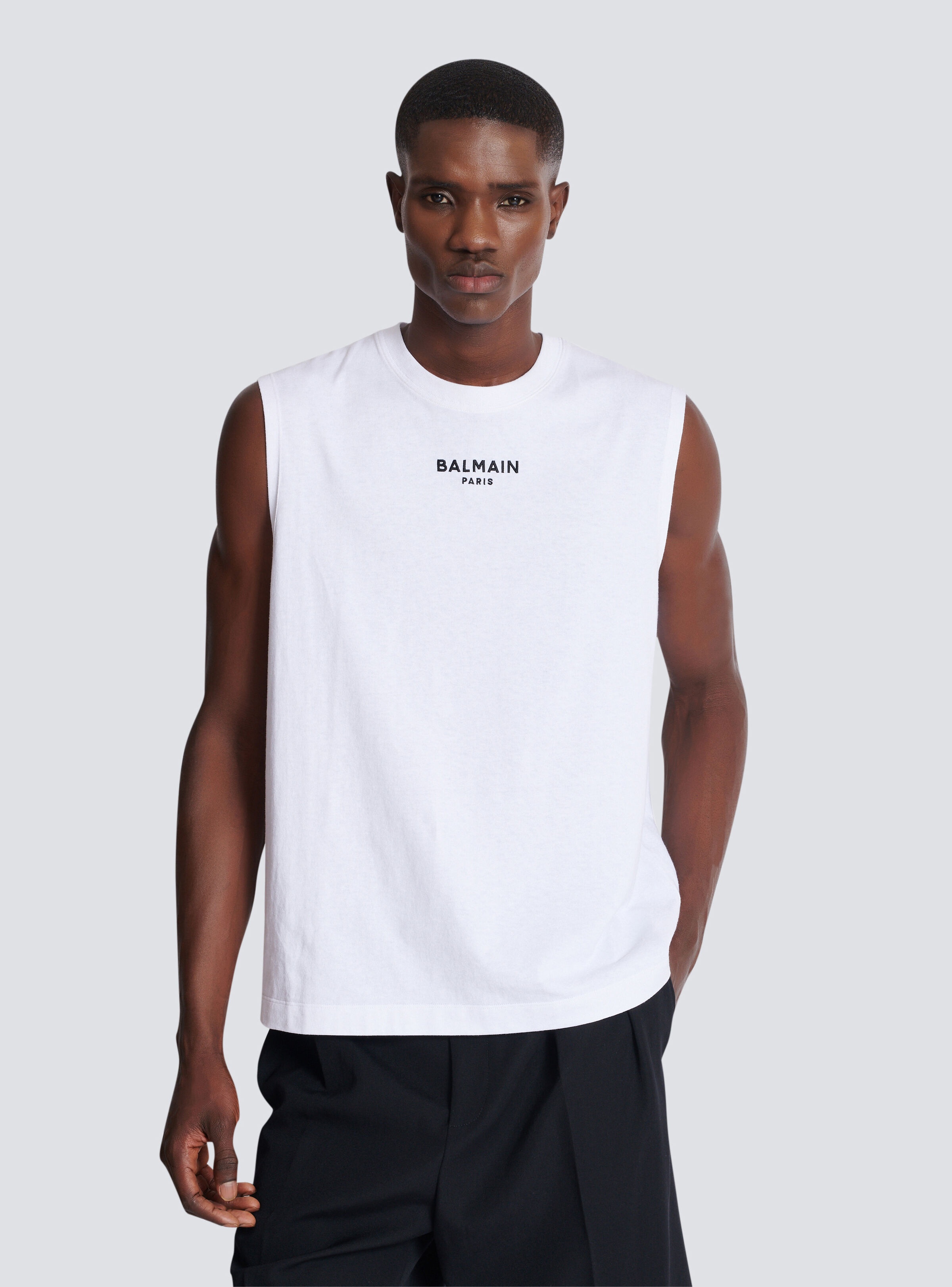 Balmain Paris embroidered vest top - 6