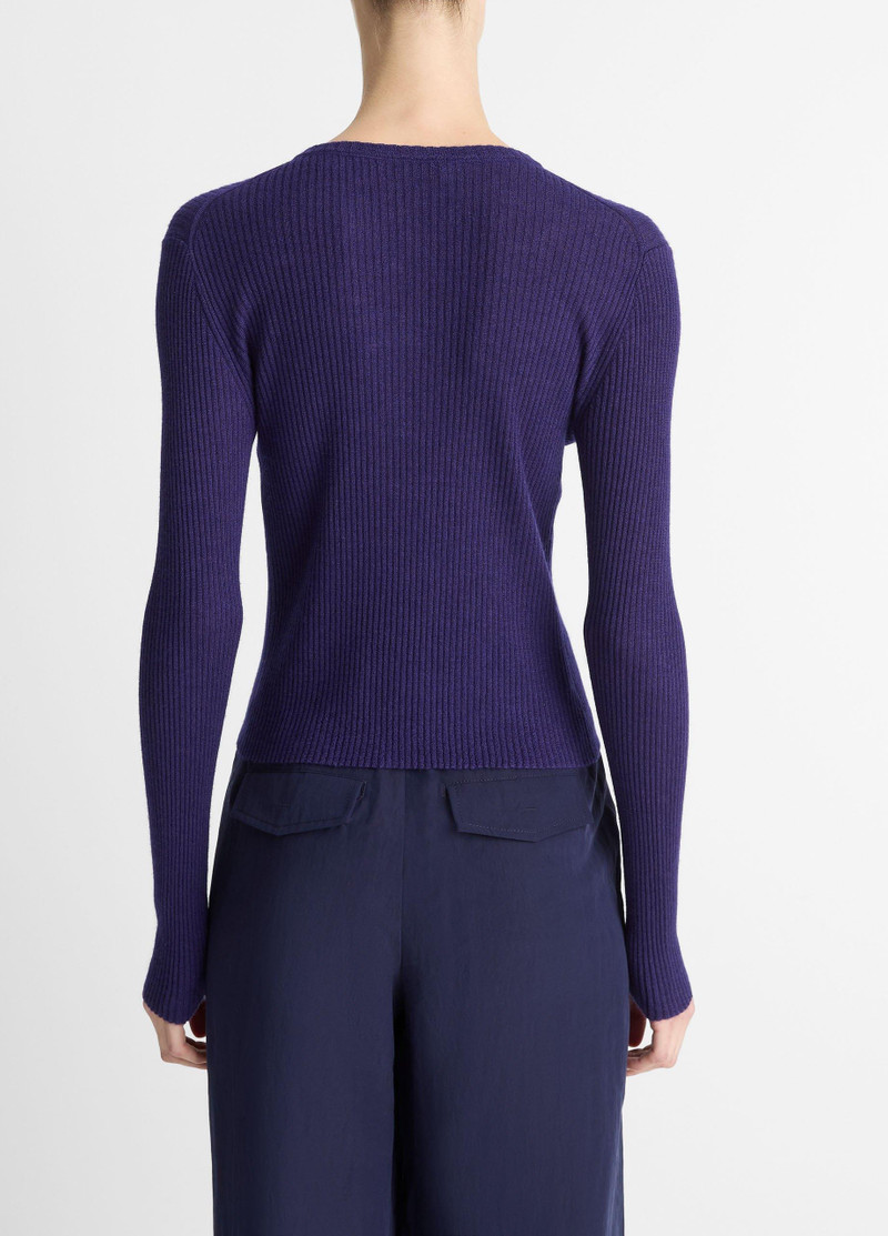 Vince Ribbed Cashmere-Silk Henley Sweater outlook