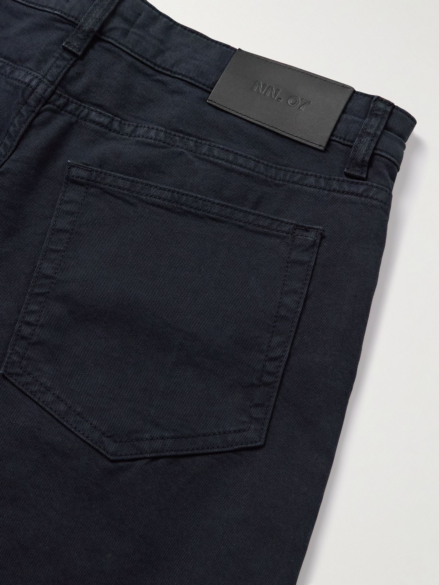 Tony 1923 Slim-Fit Garment-Dyed Organic Cotton-Blend Twill Trousers Midnight blue - 5