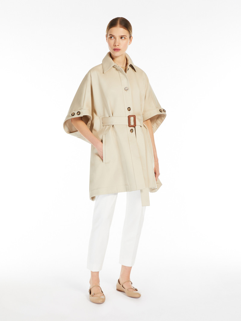 Max Mara AGAPE Water-repellent cotton midi cape outlook