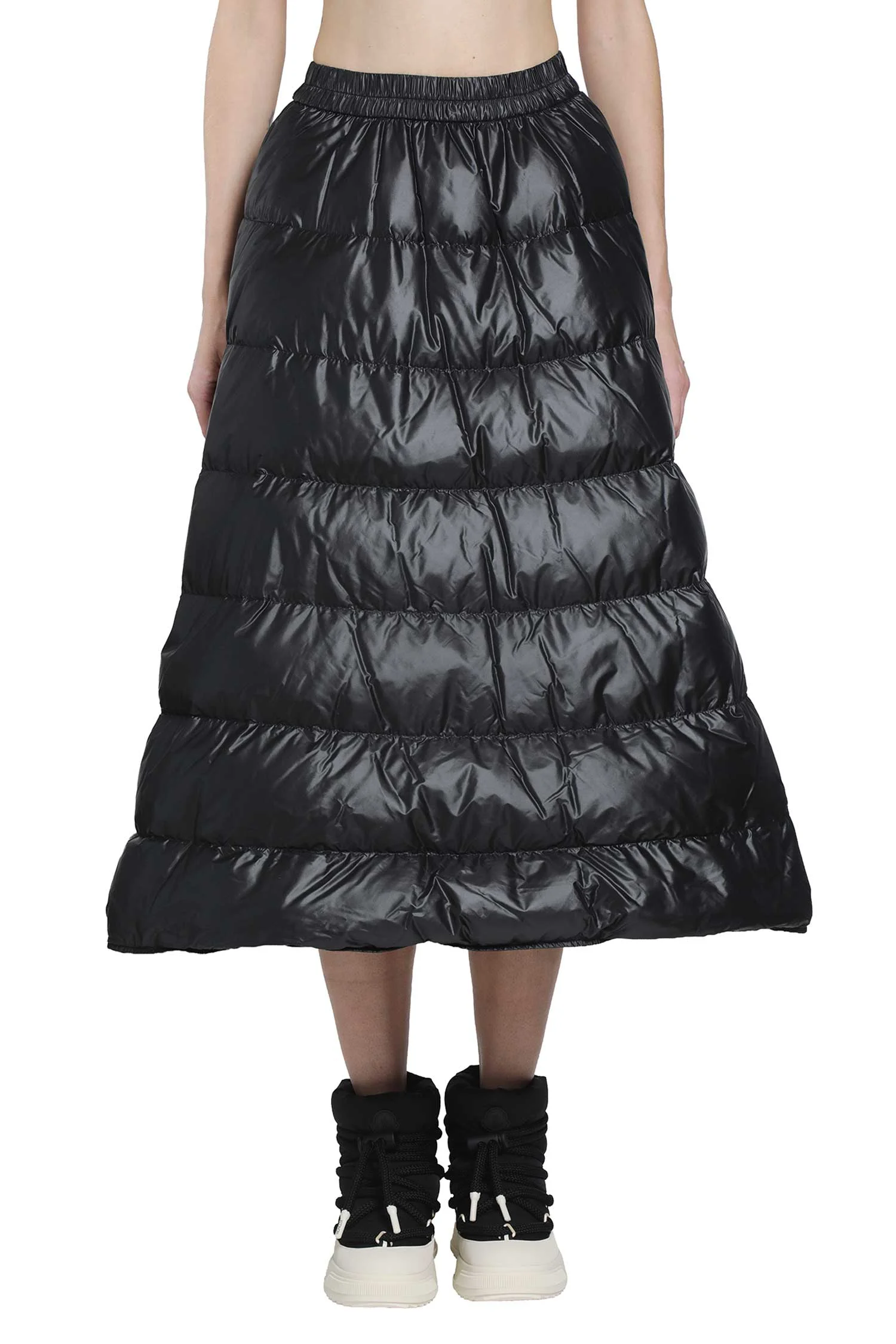 Long Nylon Laqué Down Skirt - 1