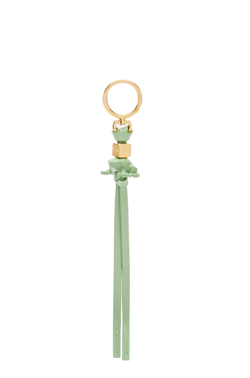 Frog charm in calfskin and brass 1