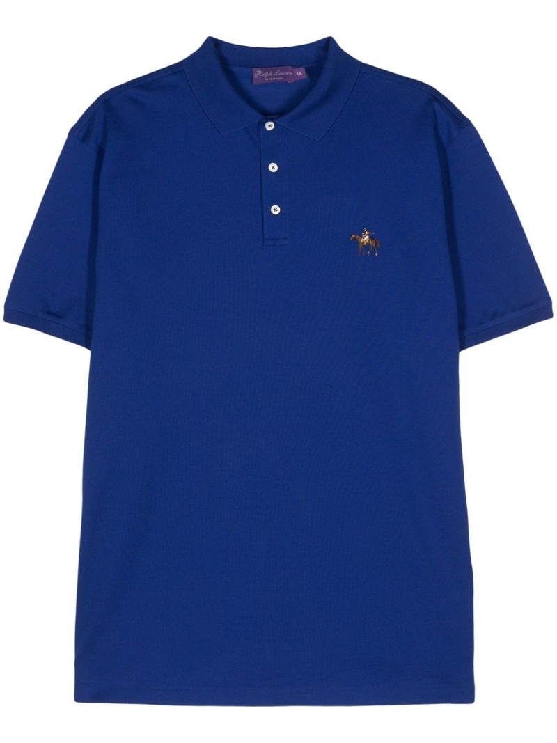 Standing Horse-embroidered polo shirt 1