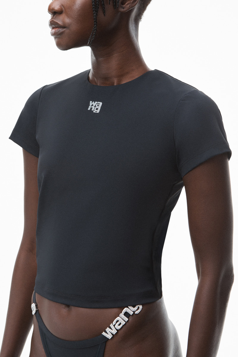 CRYSTAL LOGO BABY TEE IN SCULPTED JERSEY 3