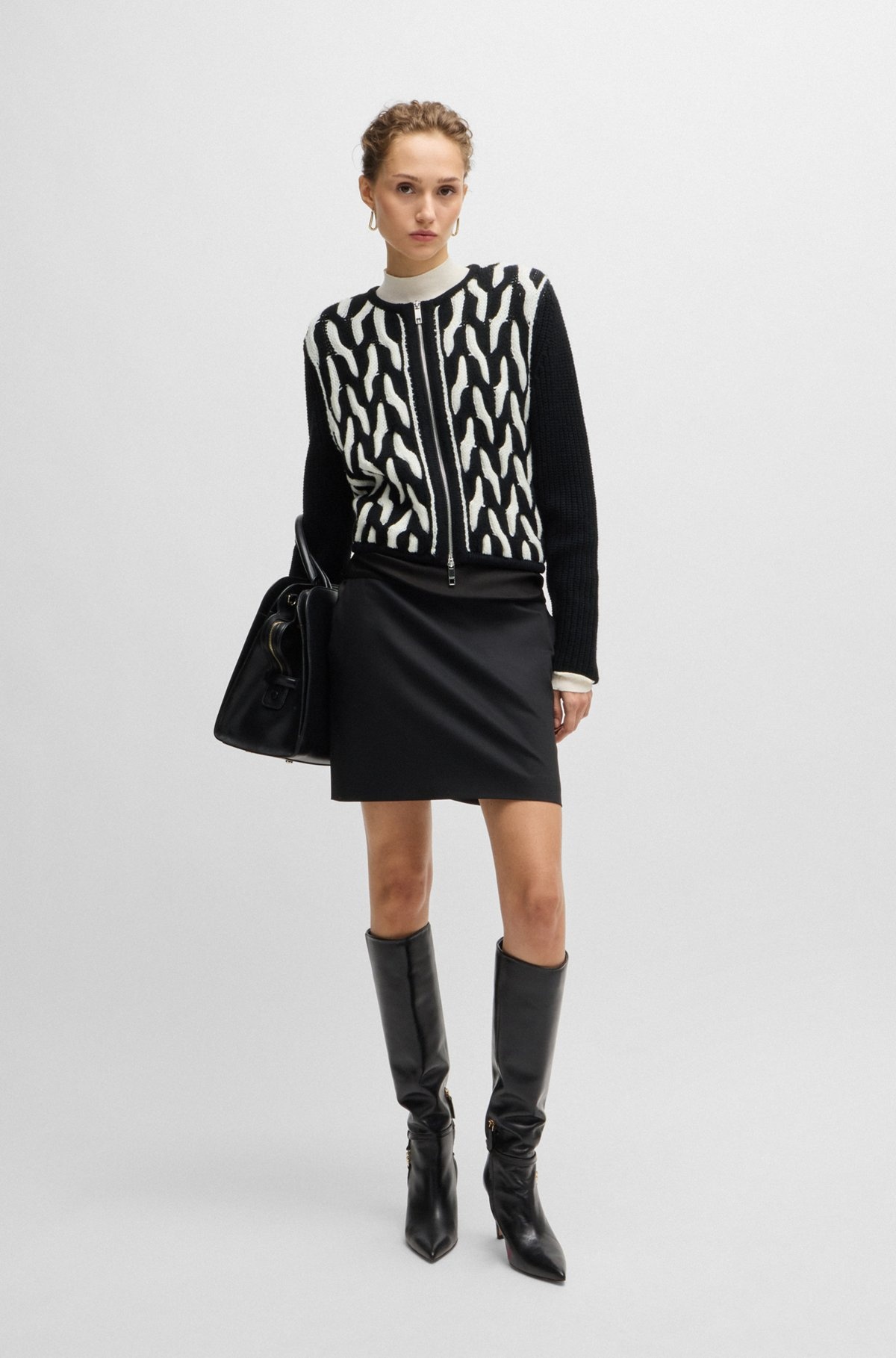 SLIM-FIT JACKET IN WOOL JACQUARD - 3