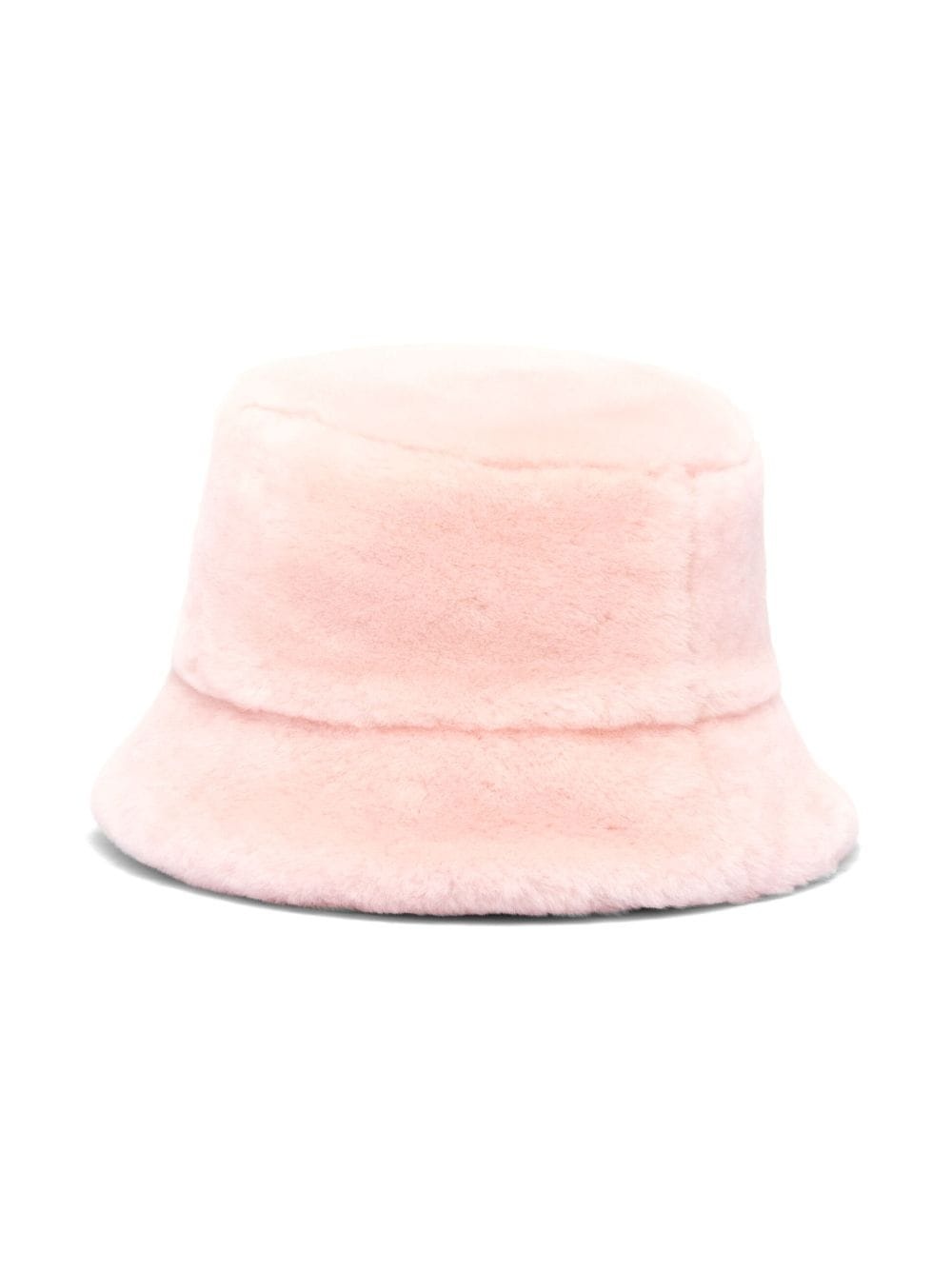 logo-plaque shearling bucket hat - 2