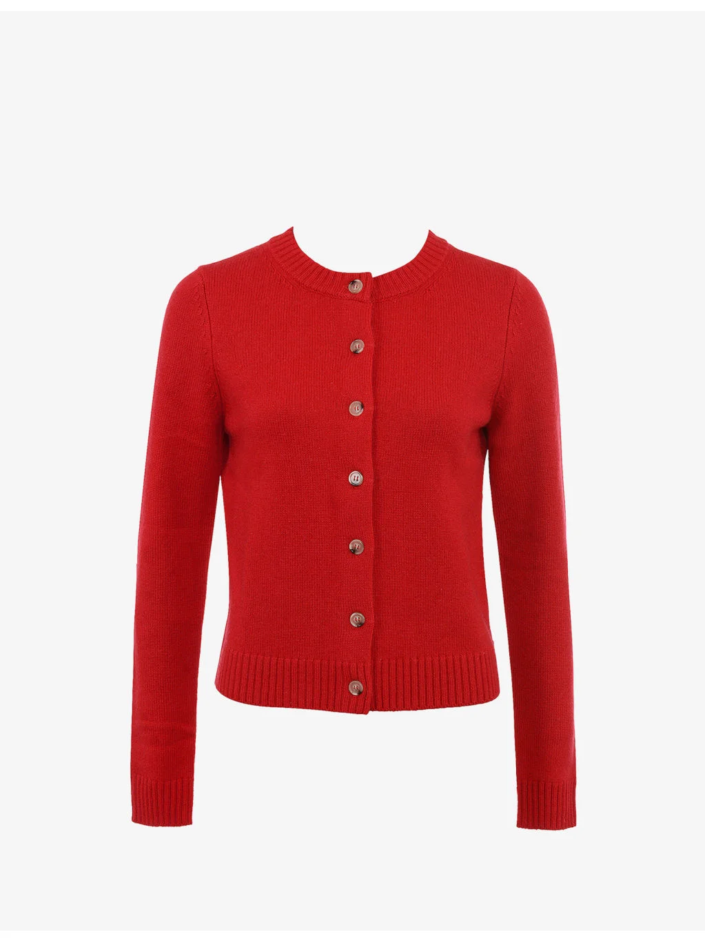 Round-Neck Cashmere and Merino Wool-Blend Cardigan - 1