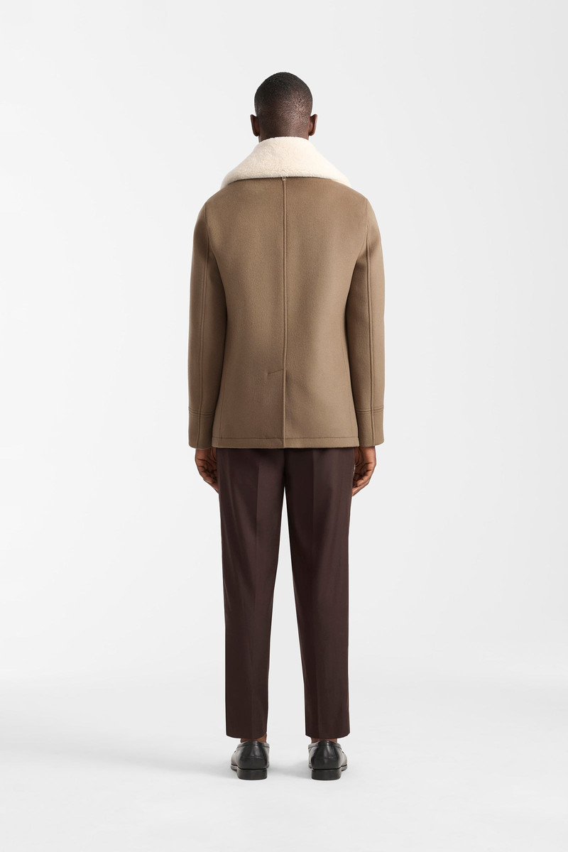 COLE-Z wool double-breasted jacket with shearling collar 6