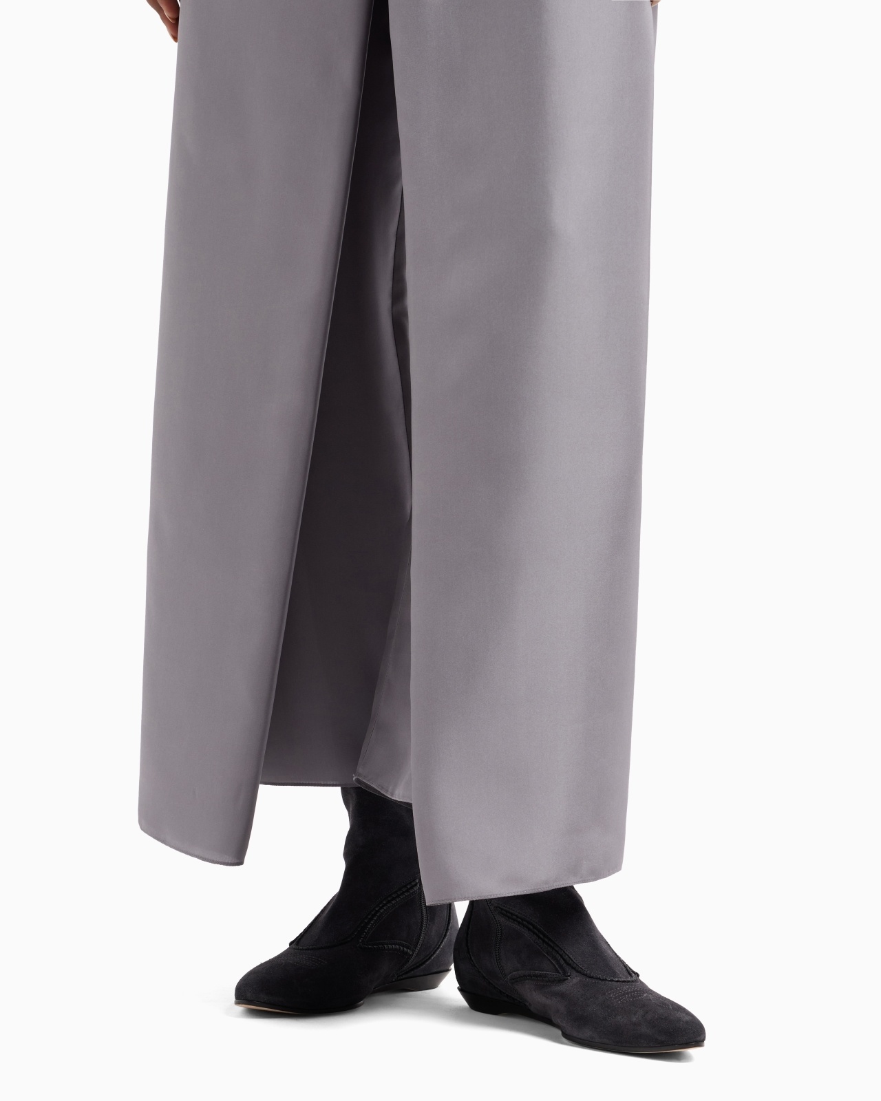 SILK TROUSERS WITH PANEL DETAIL - 5