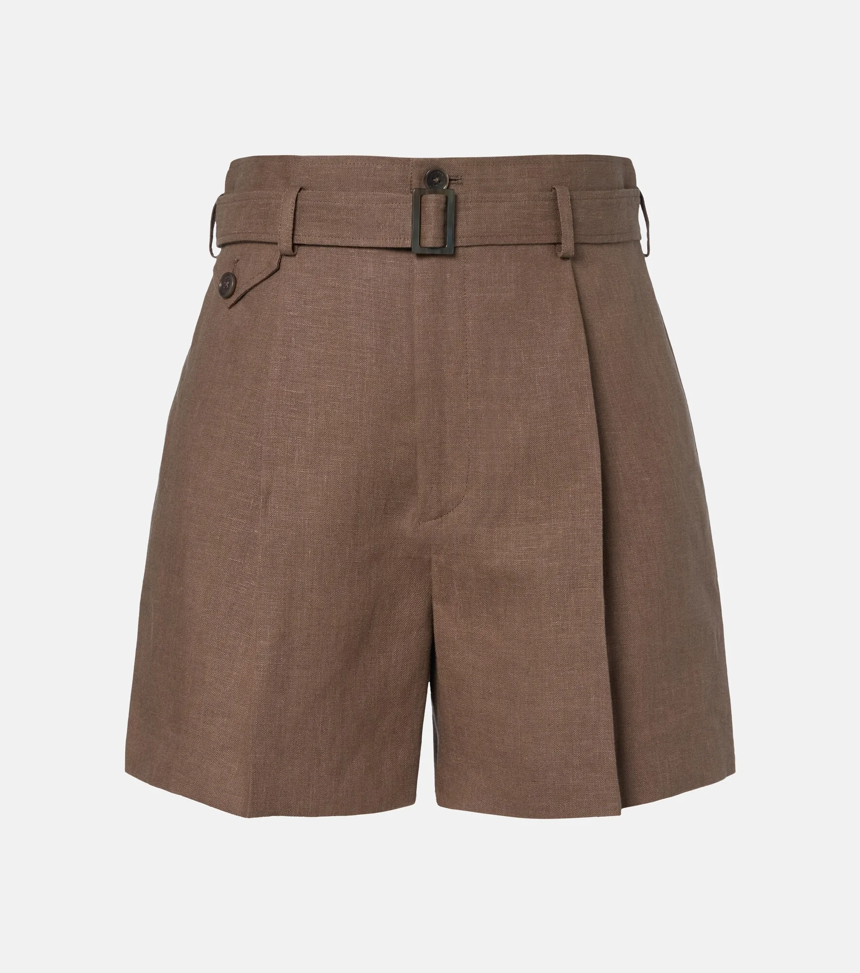 Denise belted linen shorts - 1
