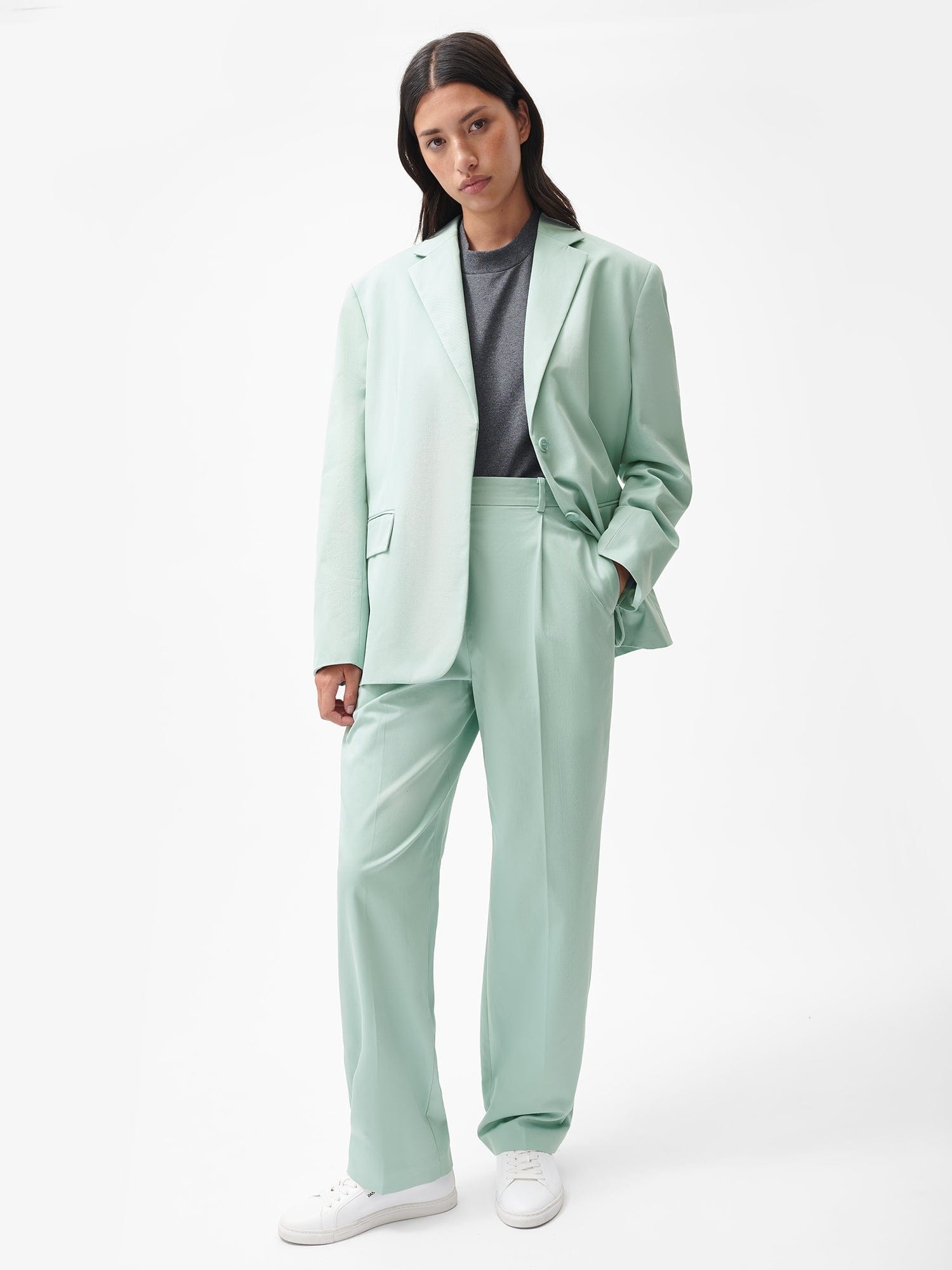Women's Organic Cotton Tailored Trousers - Eucalyptus Blue - 5