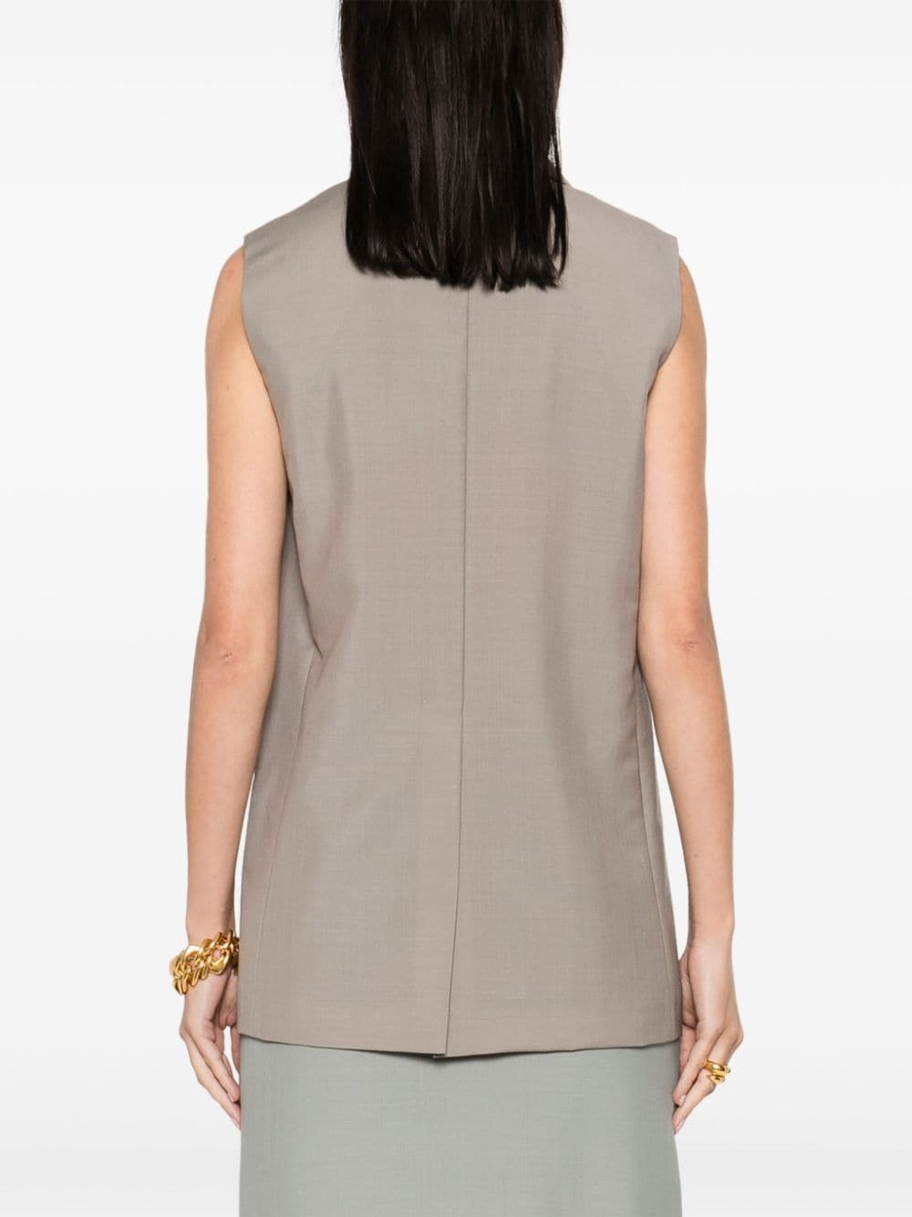 embroidered-logo mohair-wool waistcoat - 4