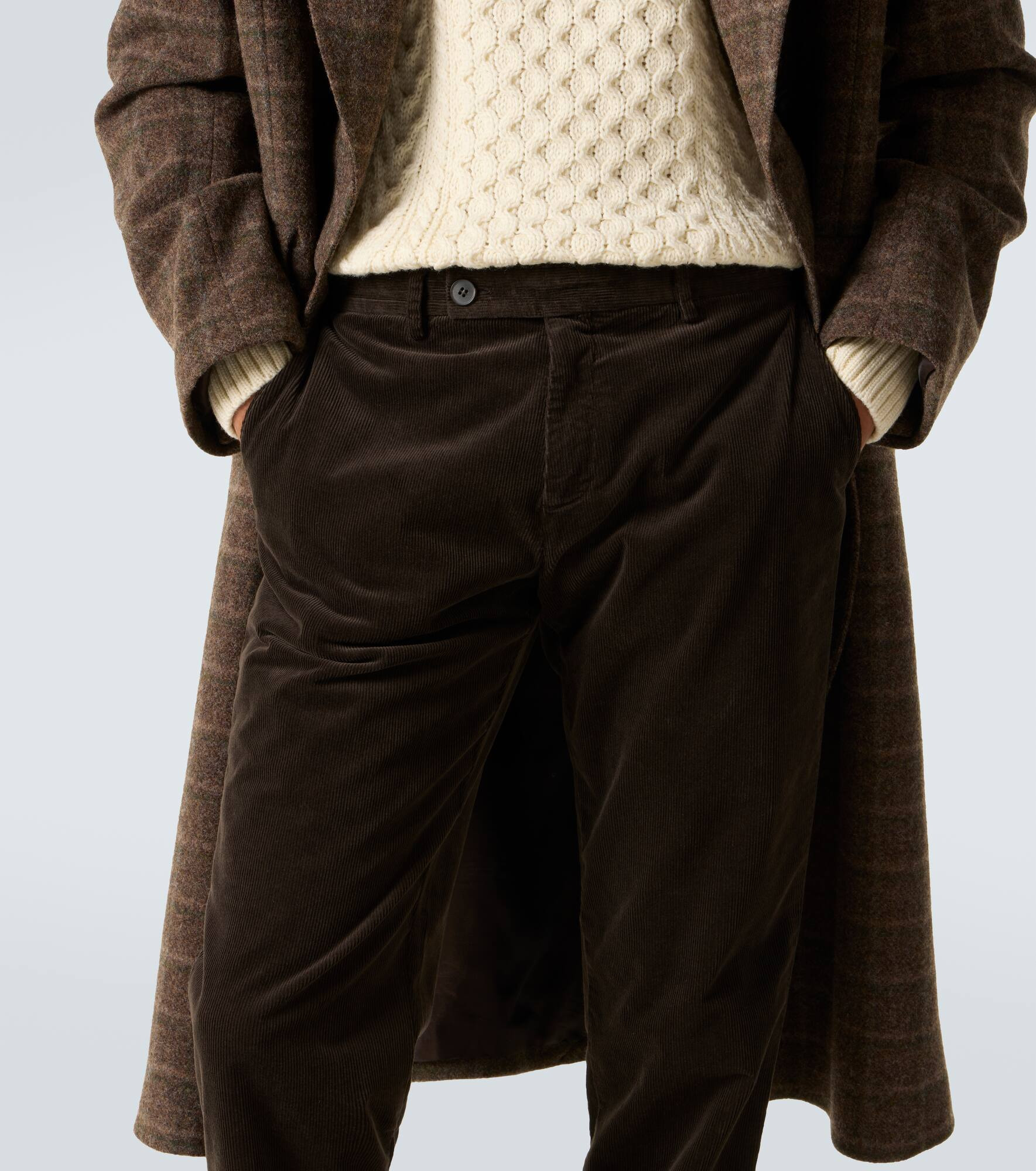 Corduroy cotton straight pants - 5