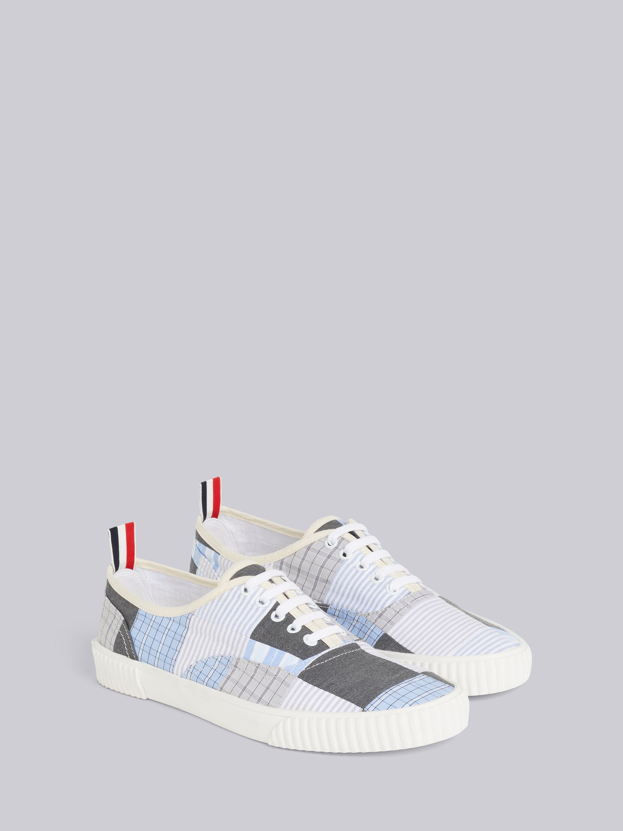 Medium Grey Cotton Canvas Patchwork Heritage Sneaker - 4