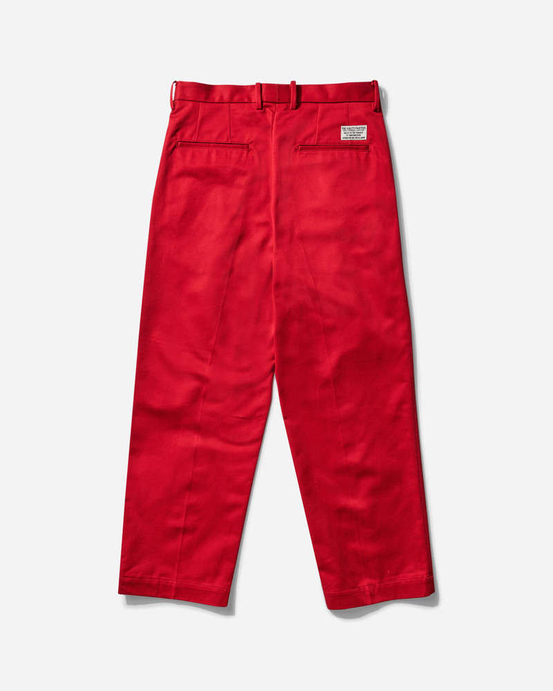 WACKO MARIA Men's Double Pleated Chino Trousers Red outlook