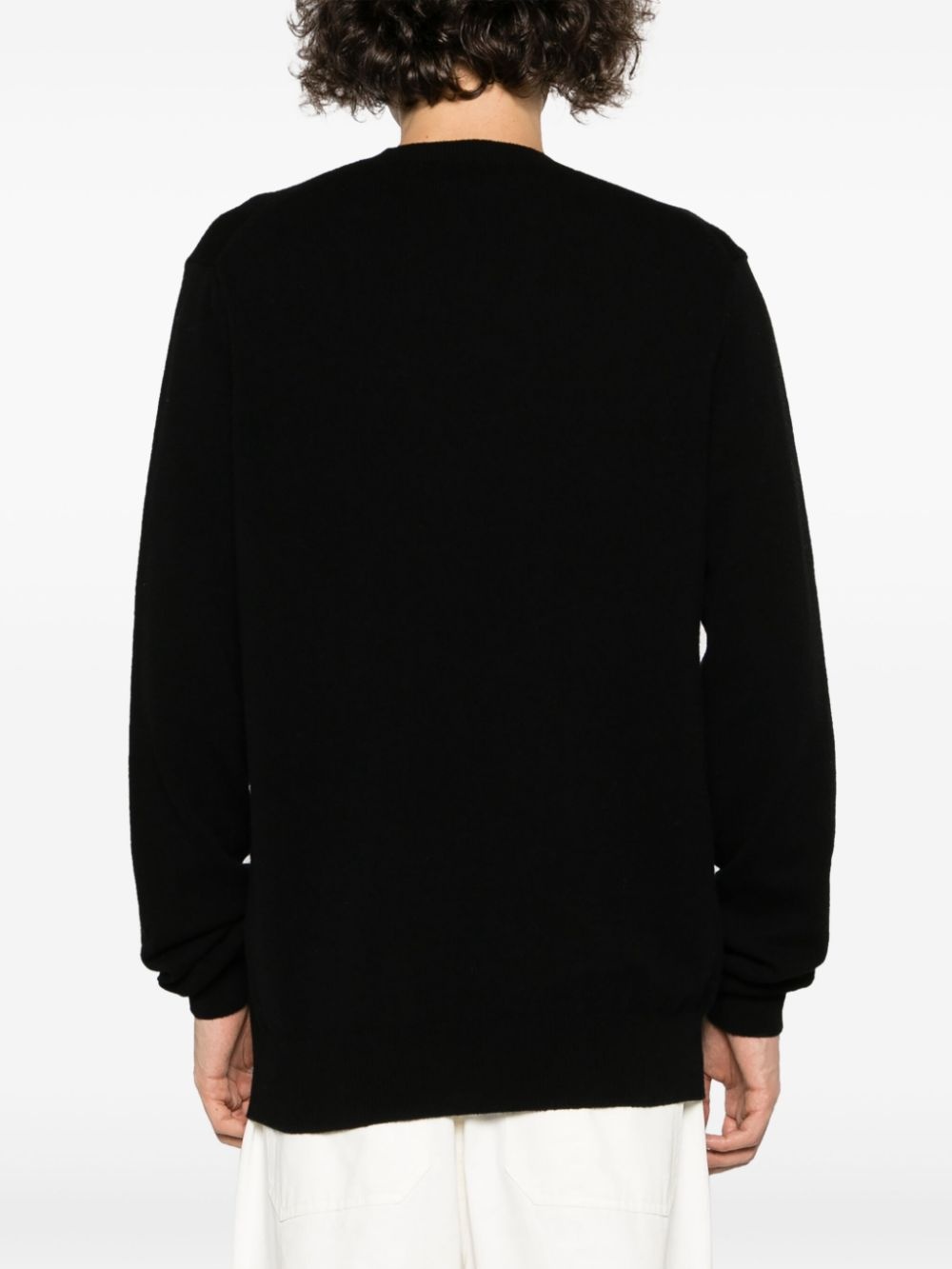logo-patch wool jumper - 4