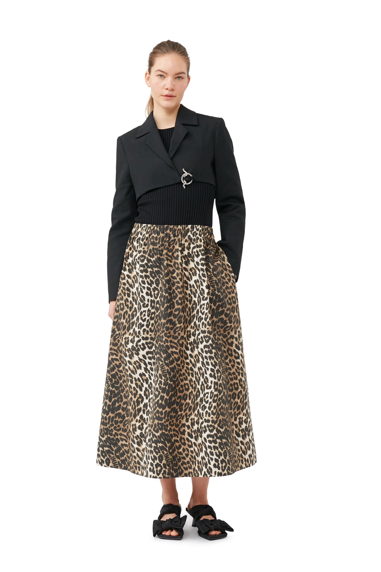 LEOPARD PRINTED ELASTICATED MAXI SKIRT - 2