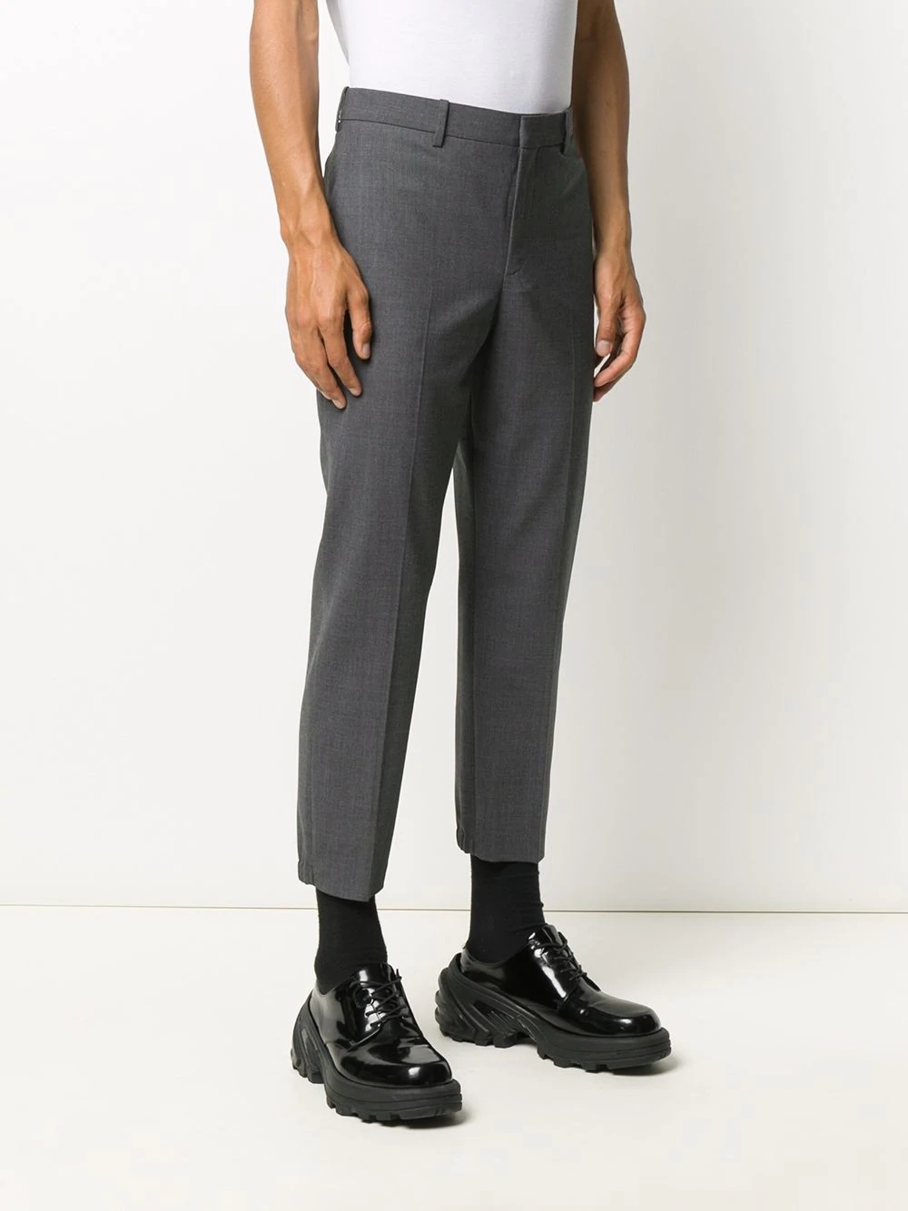 cropped mid-rise tailored trousers - 3