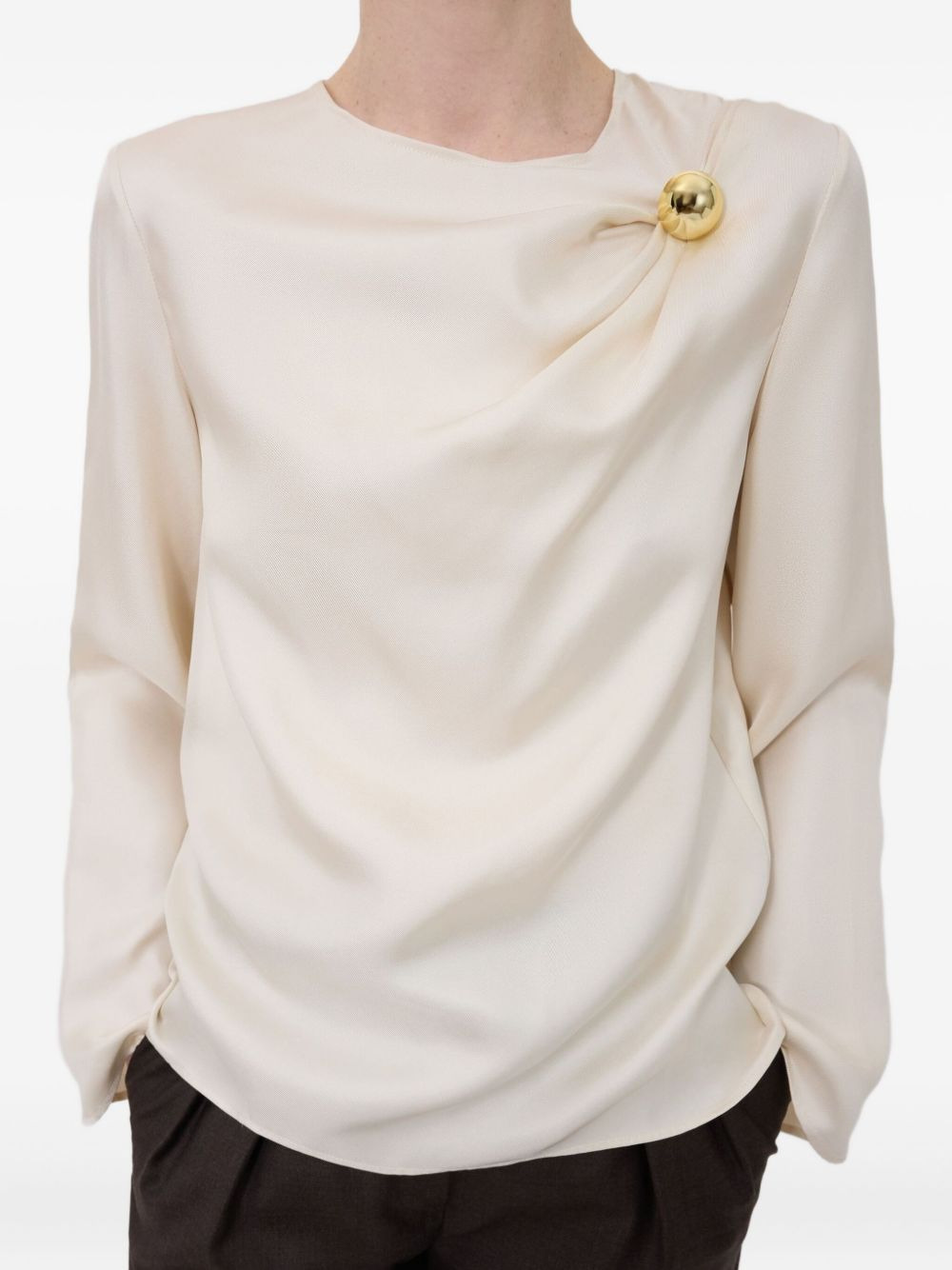 Azae draped metallic-ornament blouse - 3