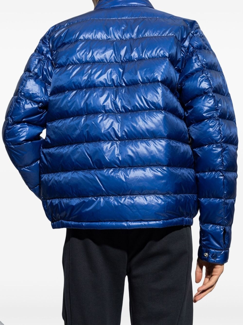 metallic finish down jacket - 4