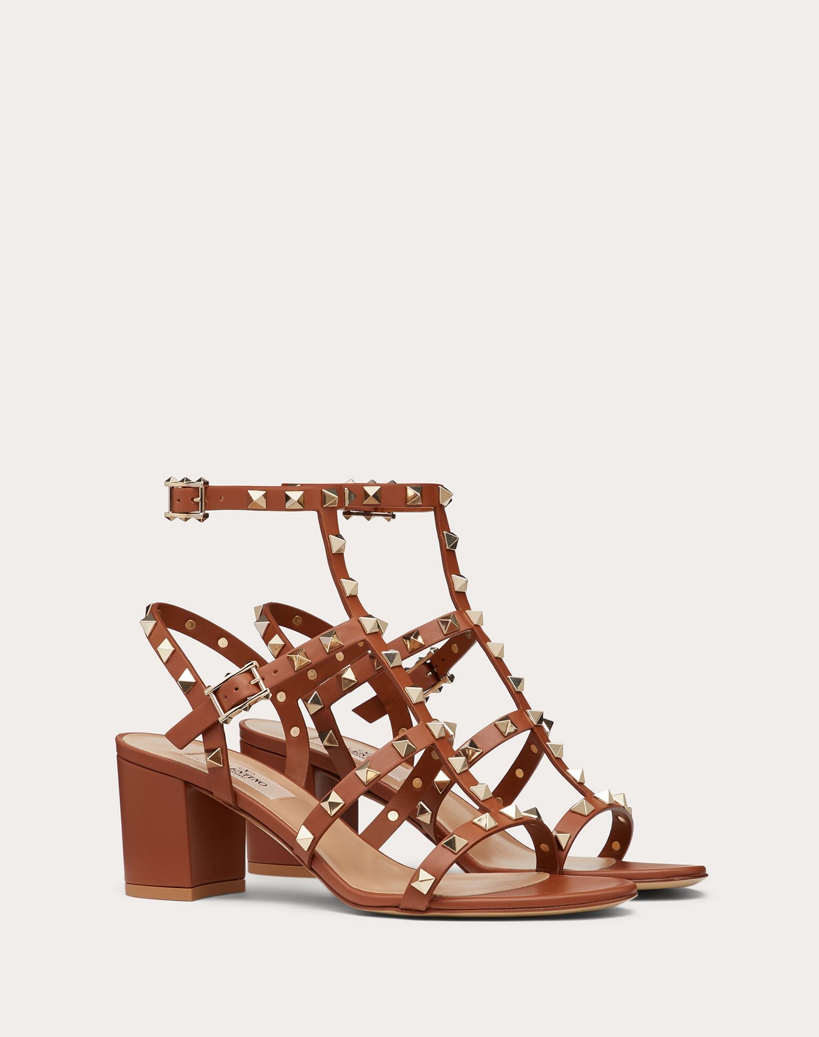 Rockstud Calfskin Ankle Strap Sandal 60 mm - 2