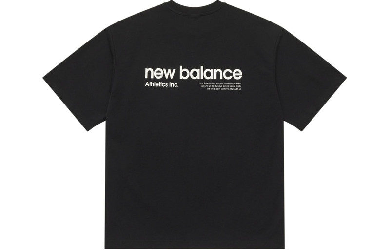 New Balance New Balance Linear Heritage Brushed Back Jersey Oversized T-Shirt 'Black' AMT42335-BK outlook