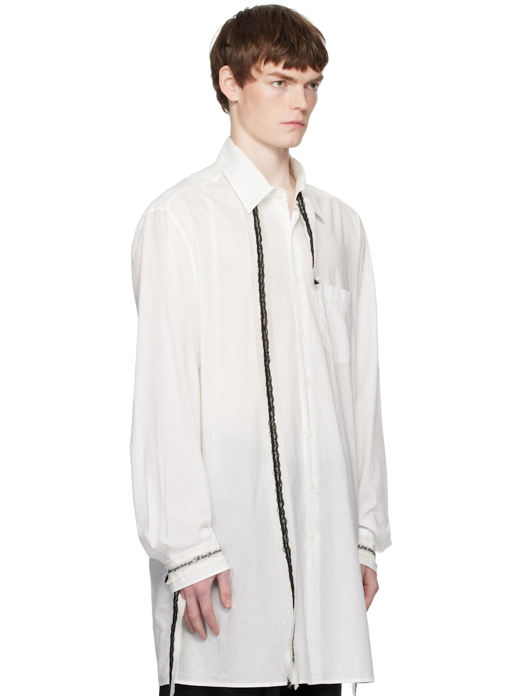 White Valere Long Relax Fit Shirt - 2