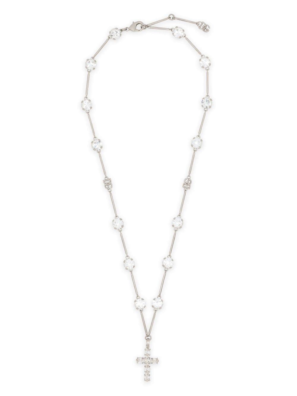 crystal-embellished cross-pendant necklace - 2