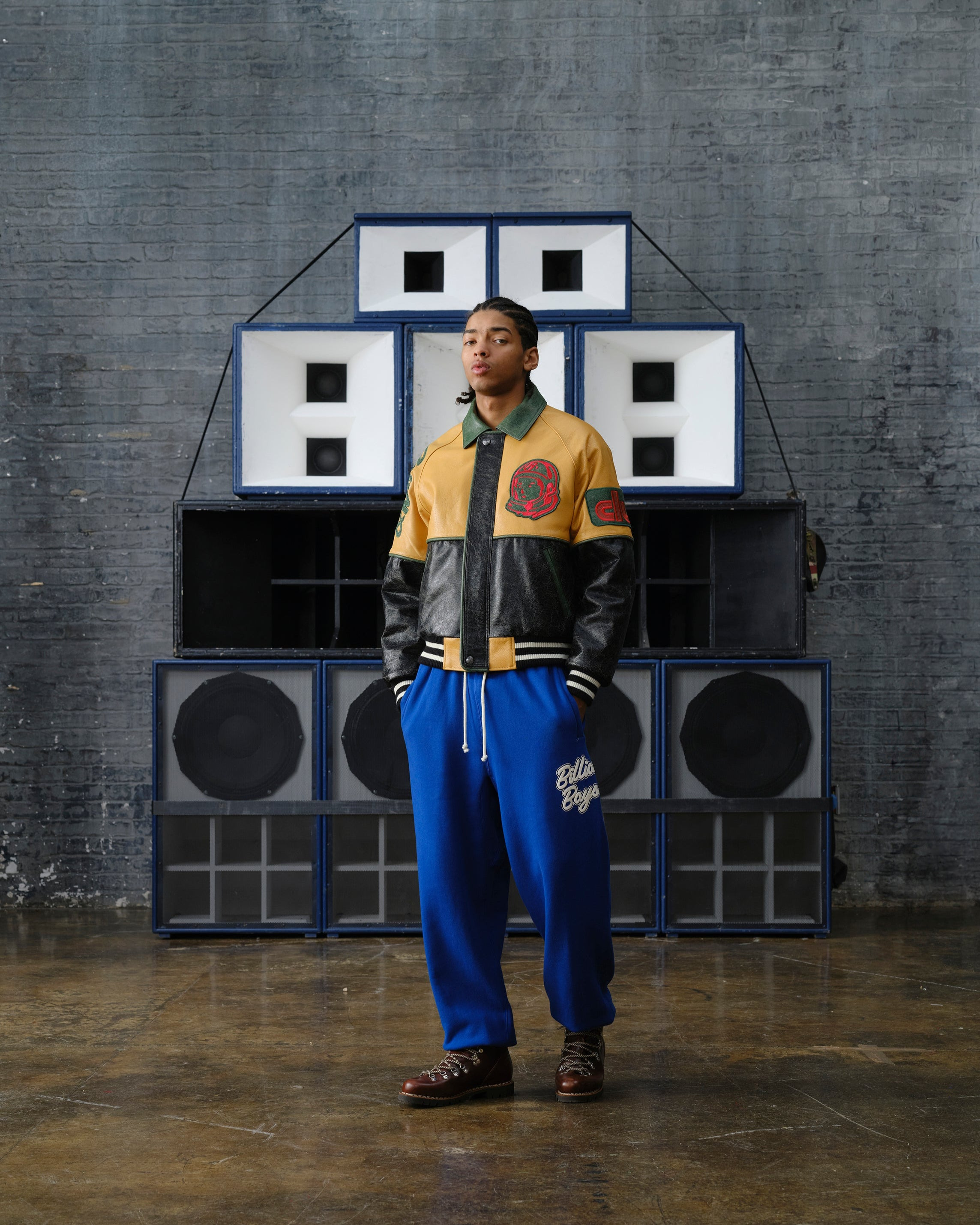 CLUB CRACKED LEATHER VARSITY JACKET - 2