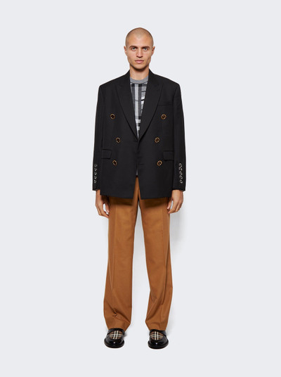 Burberry EKD Button Detail Tailored Jacket Black outlook