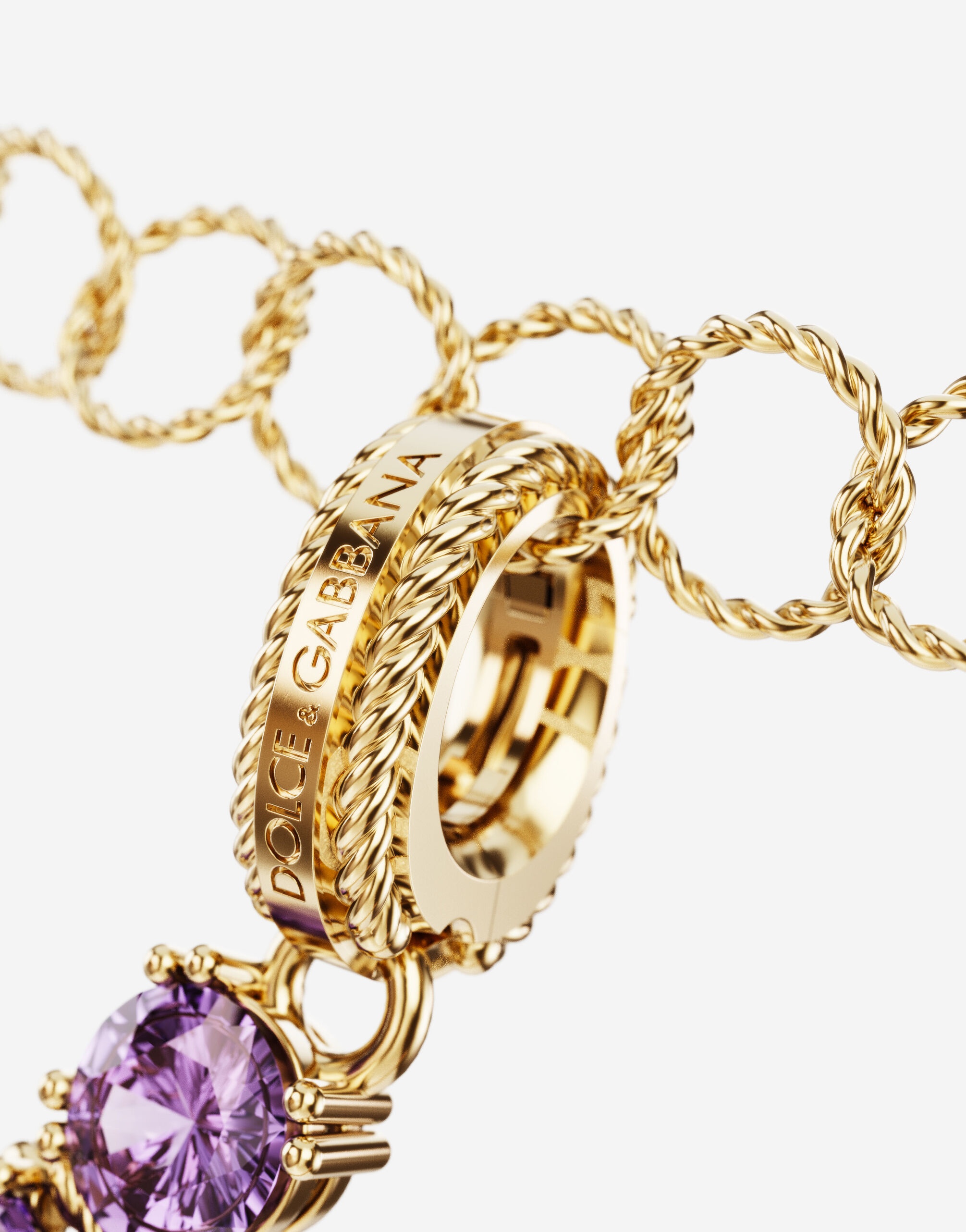 Charm H Lettering 18-carat yellow gold and multicolored gems - 3