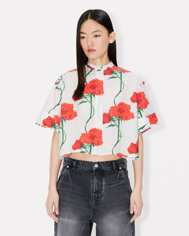 KENZO 'KENZO Archive Rose' short sleeve shirt in cotton poplin outlook