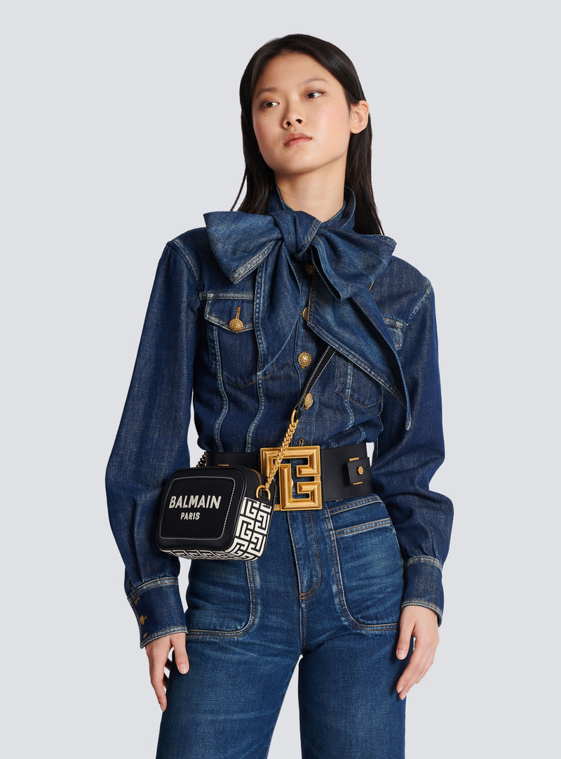 B-Army canvas and leather clutch 8