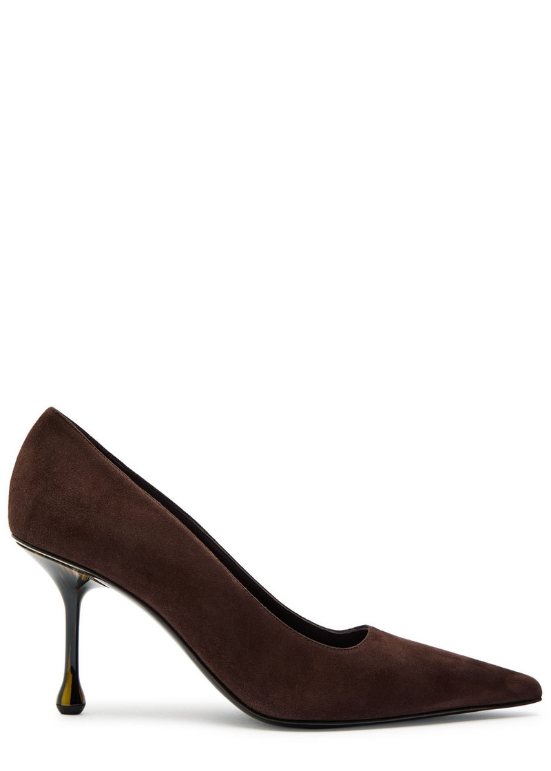 Jimmy Choo Ixia 95 Marble-heel Suede Pumps 1