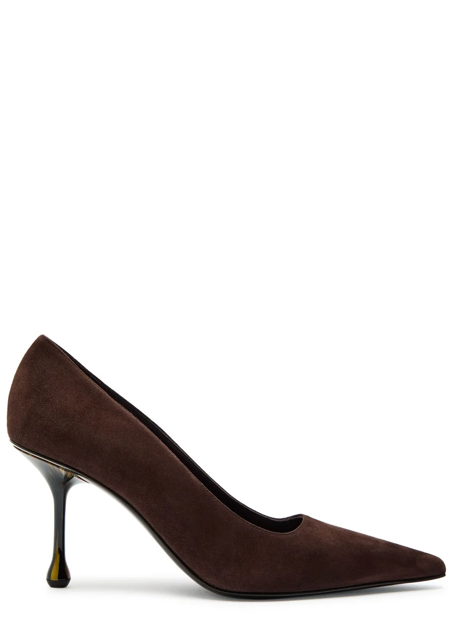 Jimmy Choo Ixia 95 Marble-heel Suede Pumps - 1