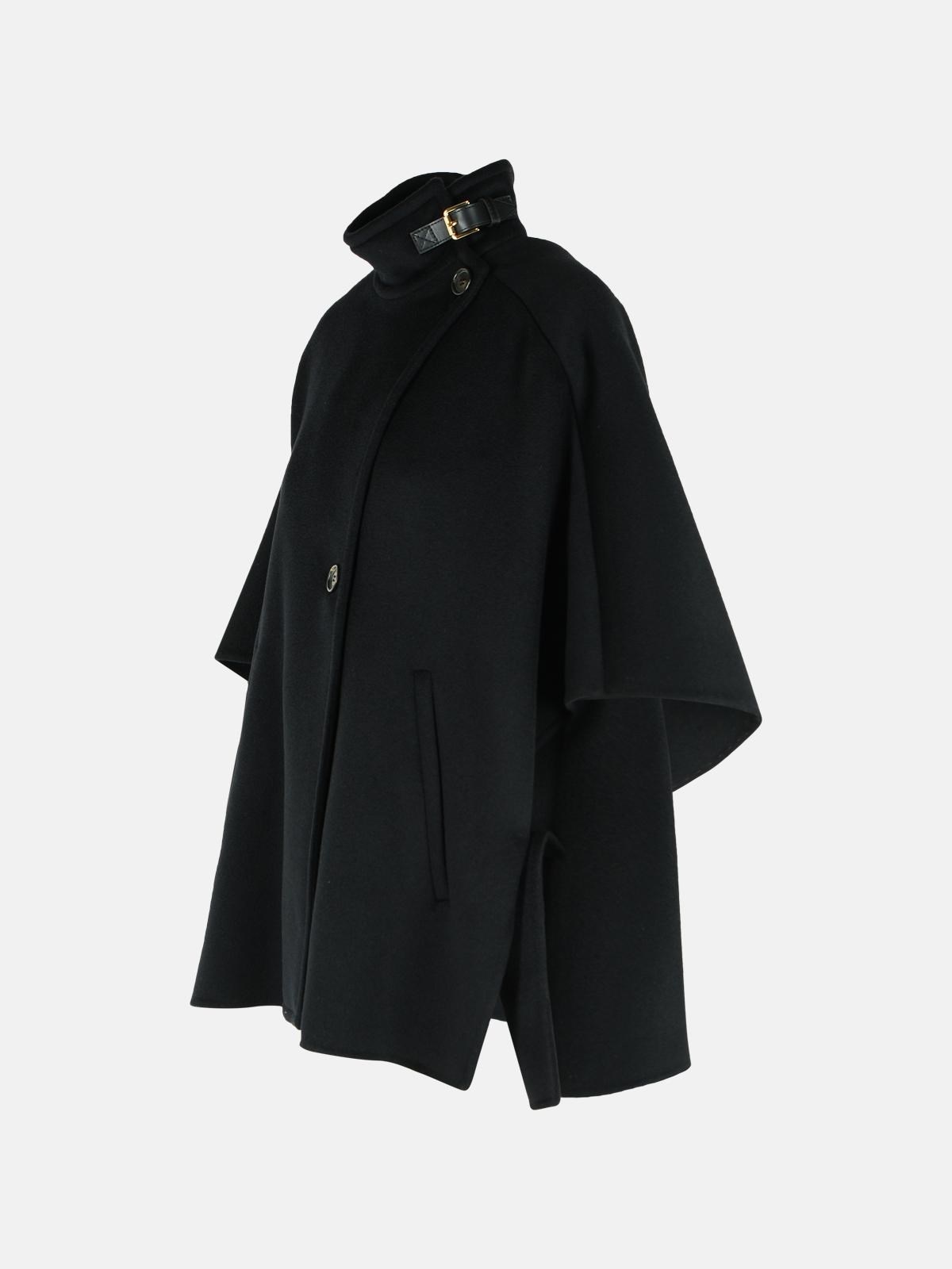'DERRIK' BLACK CASHMERE CAPE - 2
